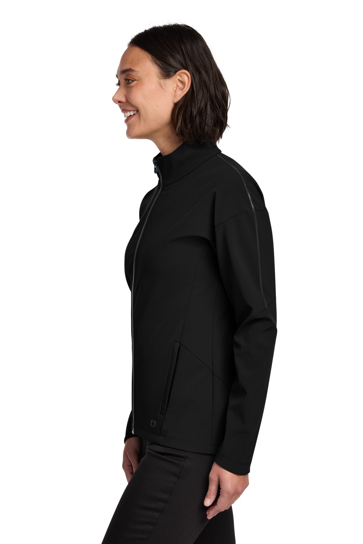 OGIO Women's Commuter Full-Zip Soft Shell LOG755 - Blacktop - side