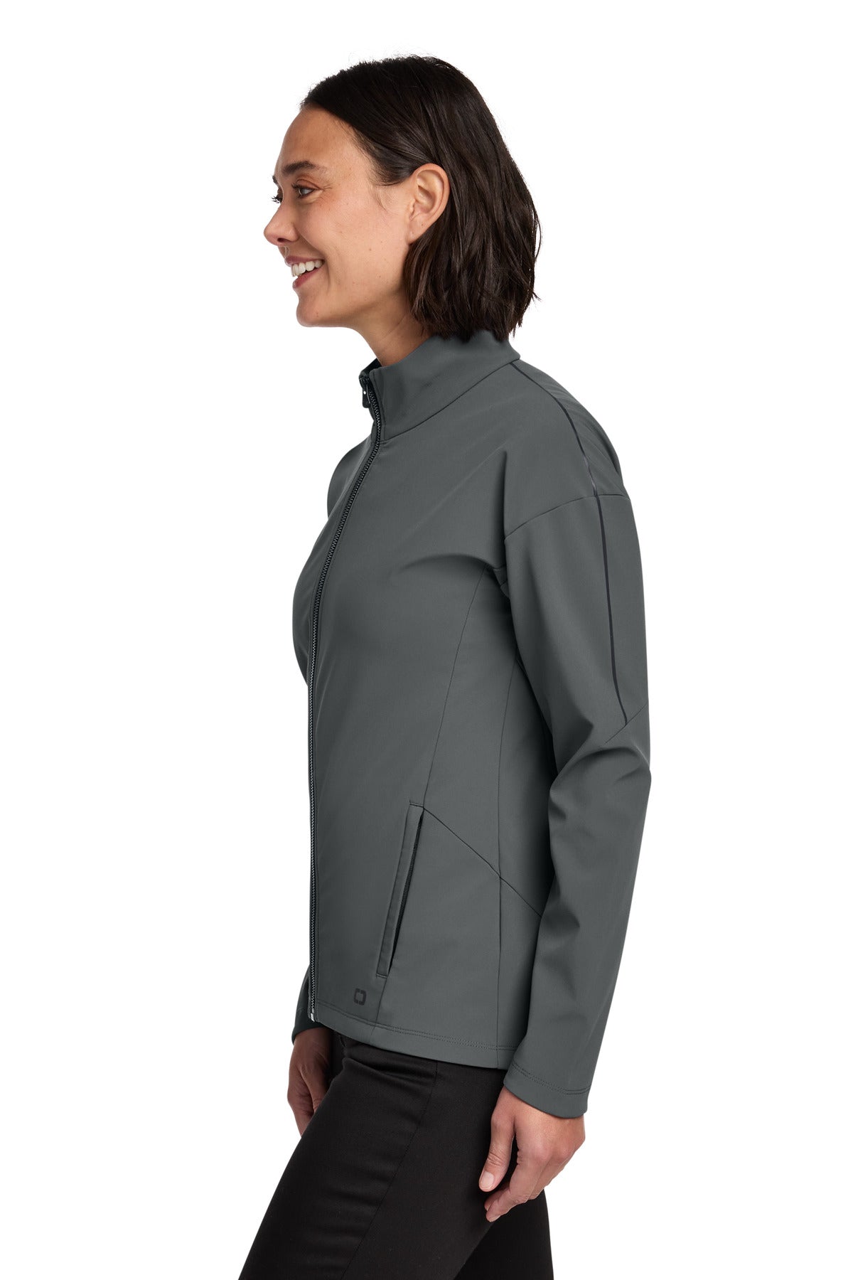 OGIO Women's Commuter Full-Zip Soft Shell LOG755 - Diesel Grey - side