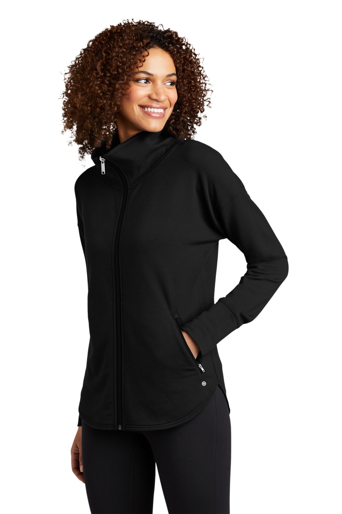 OGIO Women's Luuma Full-Zip Fleece. LOG812 - Blacktop - three_q