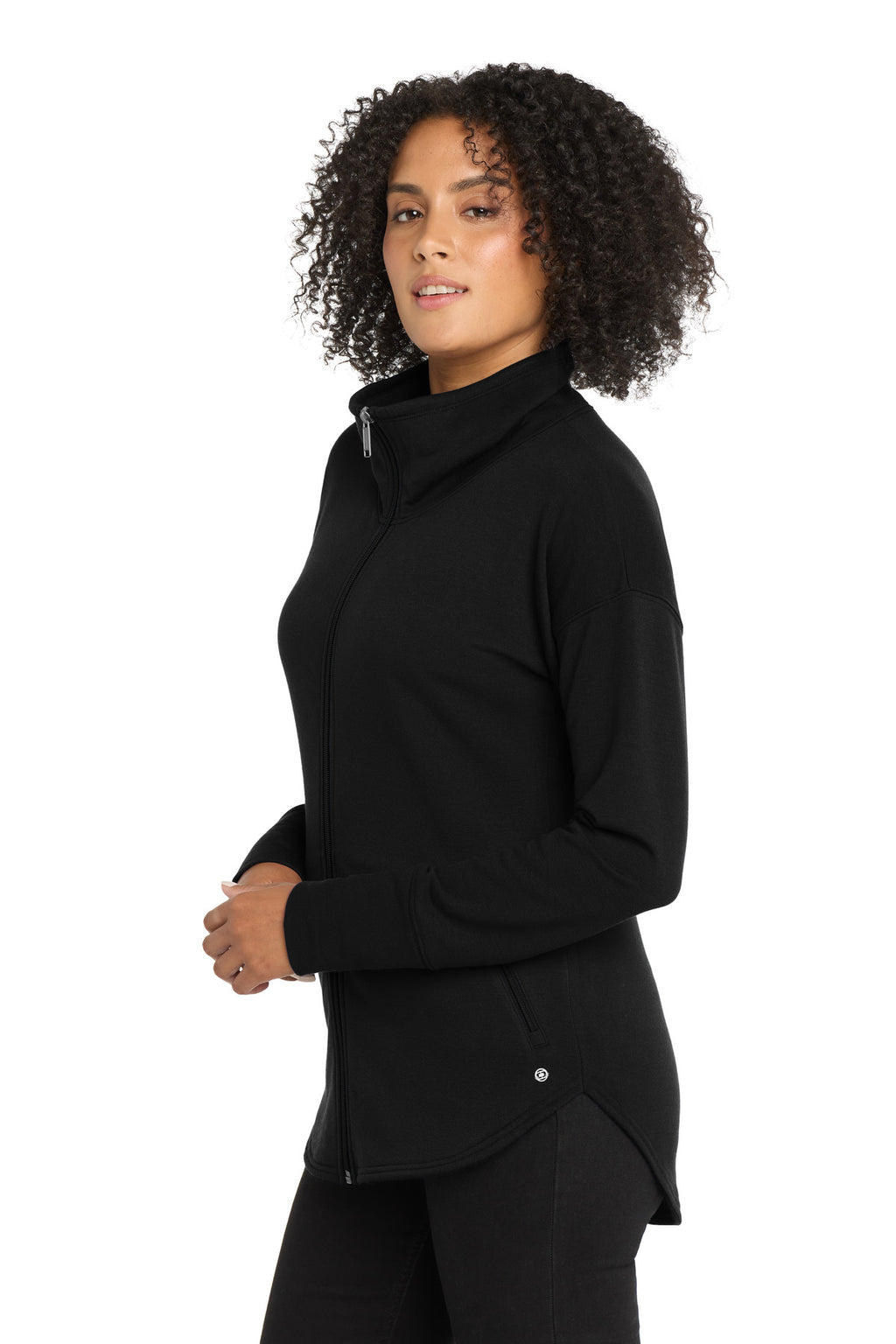 OGIO Women's Luuma Full-Zip Fleece. LOG812 - Blacktop - side