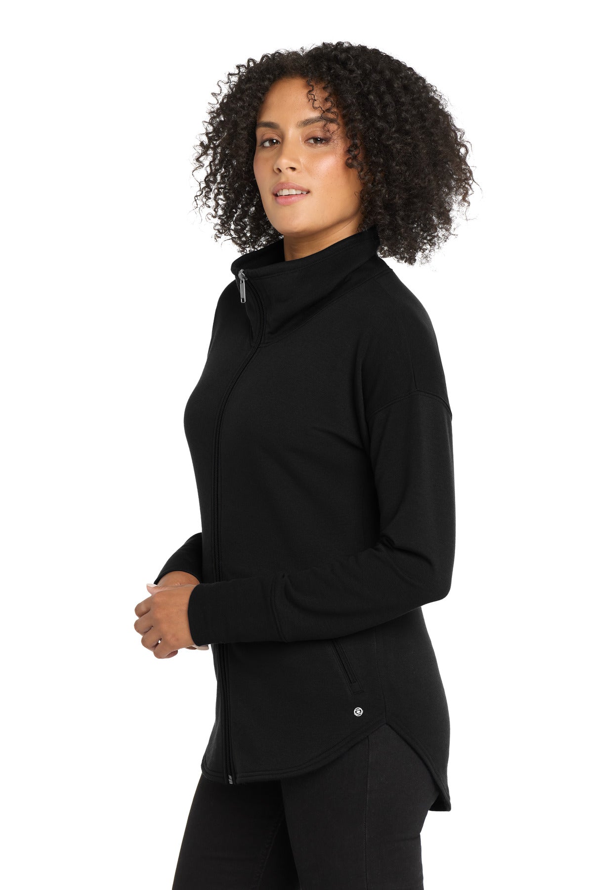 OGIO Women's Luuma Full-Zip Fleece. LOG812 - Blacktop - side