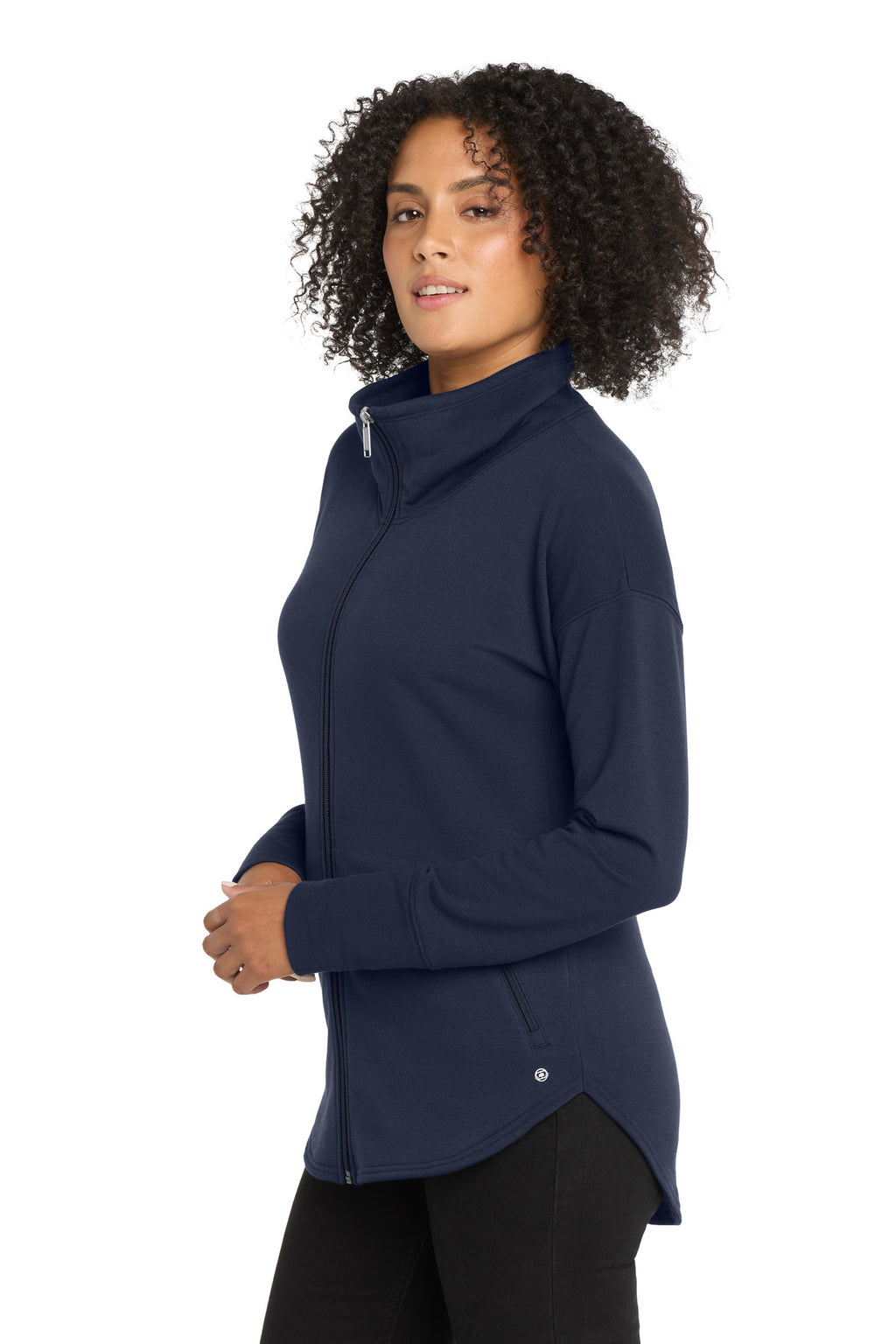 OGIO Women's Luuma Full-Zip Fleece. LOG812 - River Blue Navy - side