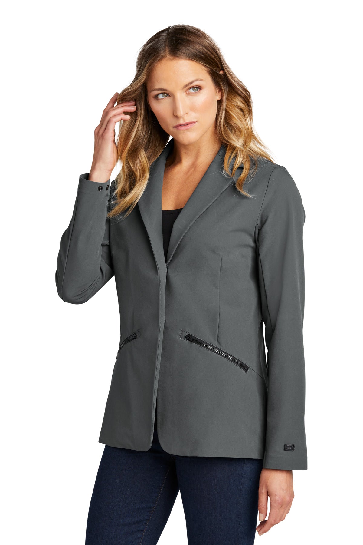 OGIO Women's Fusion Blazer LOG824 - Tarmac Grey - three_q