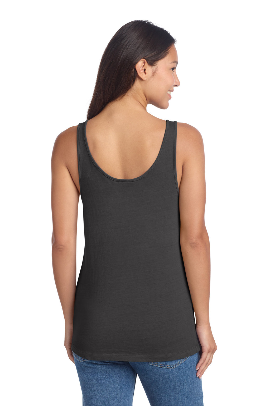 Port & Co Women's Beach Wash Garment-Dyed Tank LPC099TT - Coal - back