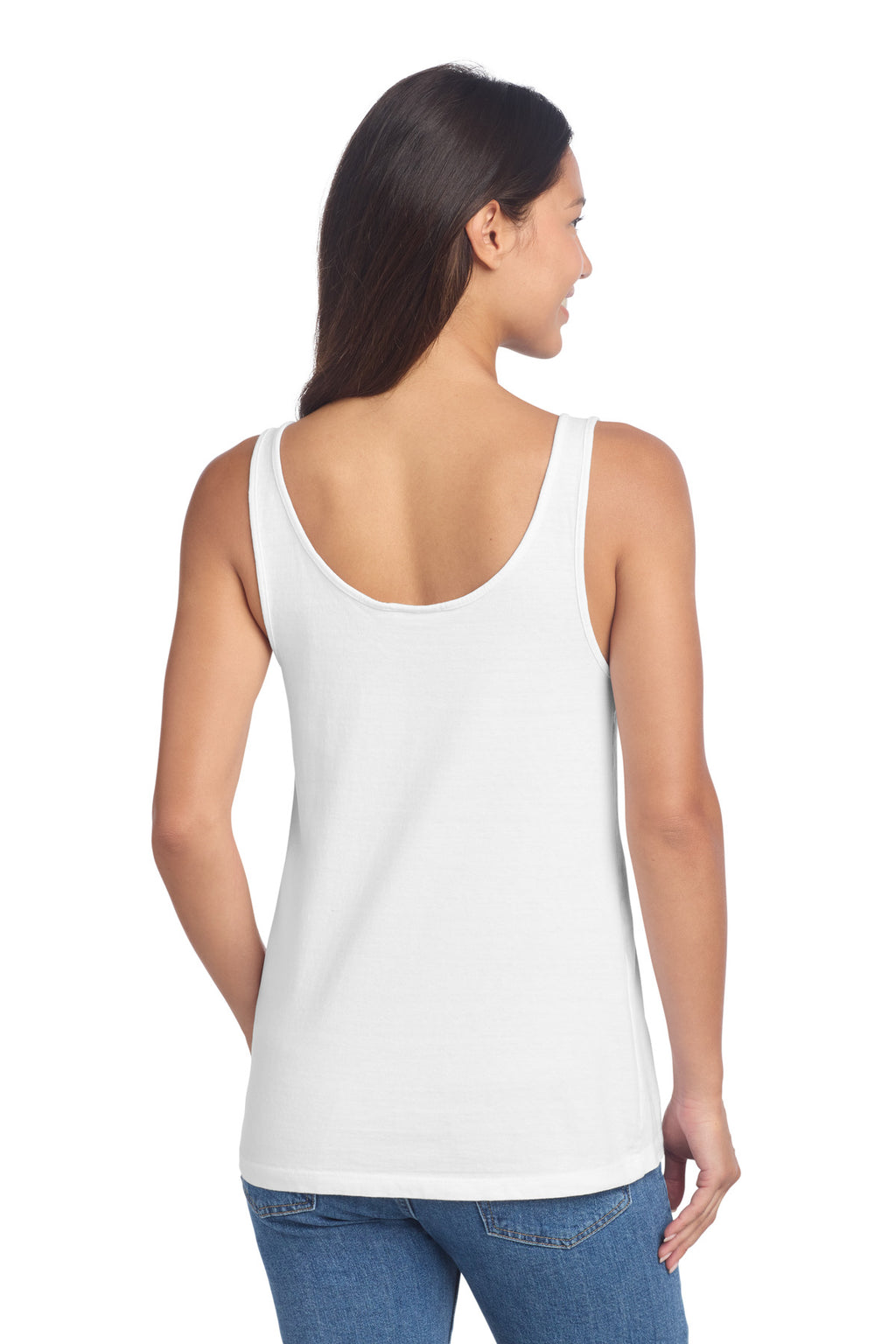 Port & Co Women's Beach Wash Garment-Dyed Tank LPC099TT - White - back