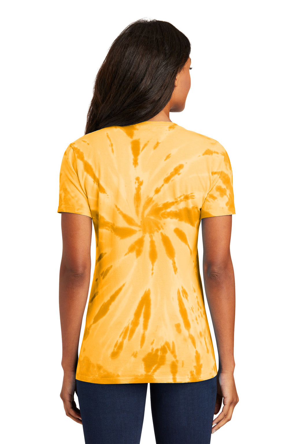 Port & Co Women's Tie-Dye V-Neck Tee. LPC147V - Gold - back