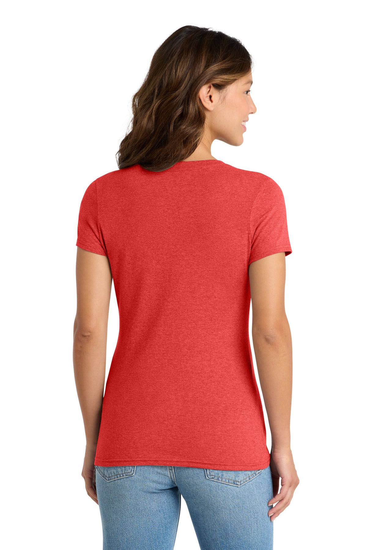 Port & Co Women's Tri-Blend V-Neck Tee. LPC330V - Bright Red Heather - back