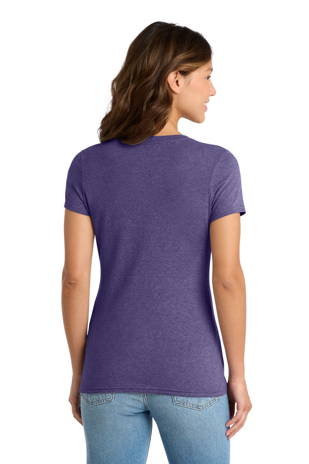 Port & Co Women's Tri-Blend V-Neck Tee. LPC330V - Team Purple Heather - back