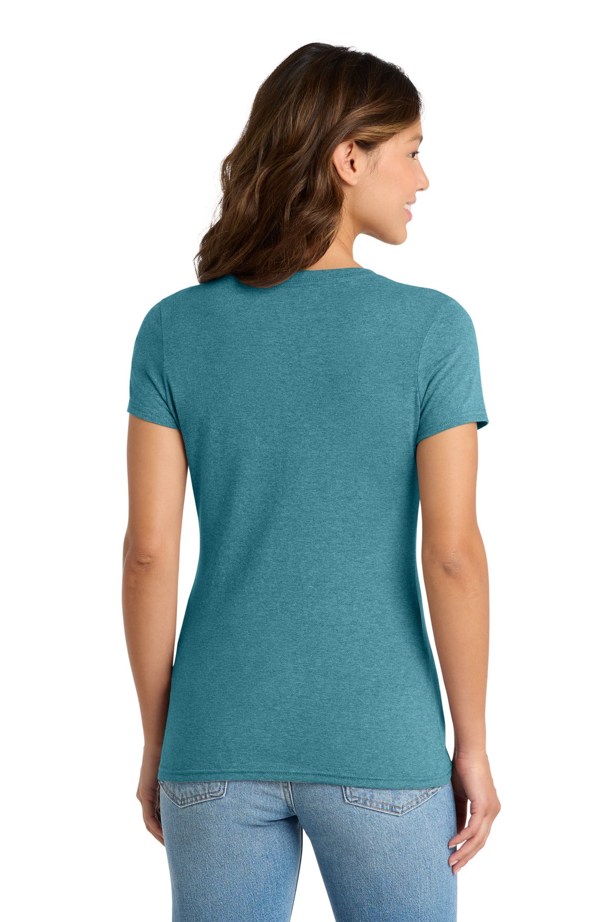 Port & Co Women's Tri-Blend V-Neck Tee. LPC330V - Vivid Teal Heather - back