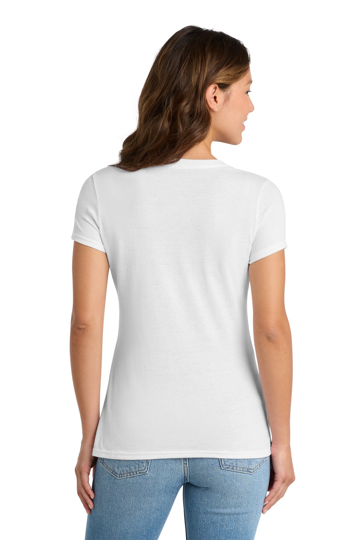 Port & Co Women's Tri-Blend V-Neck Tee. LPC330V - White - back