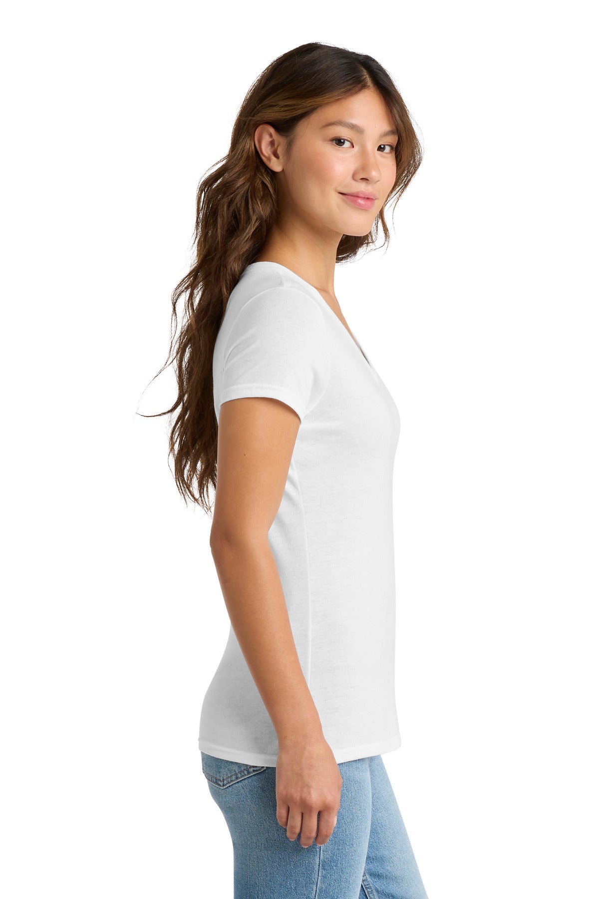 Port & Co Women's Tri-Blend V-Neck Tee. LPC330V - White - side
