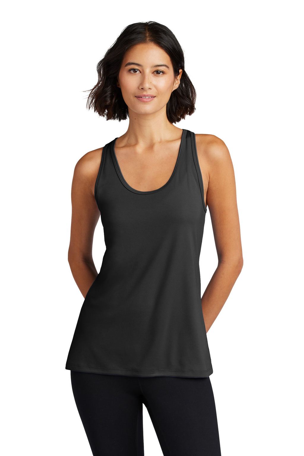 Port & Co Women's Performance Tank LPC380TT - Jet Black - front