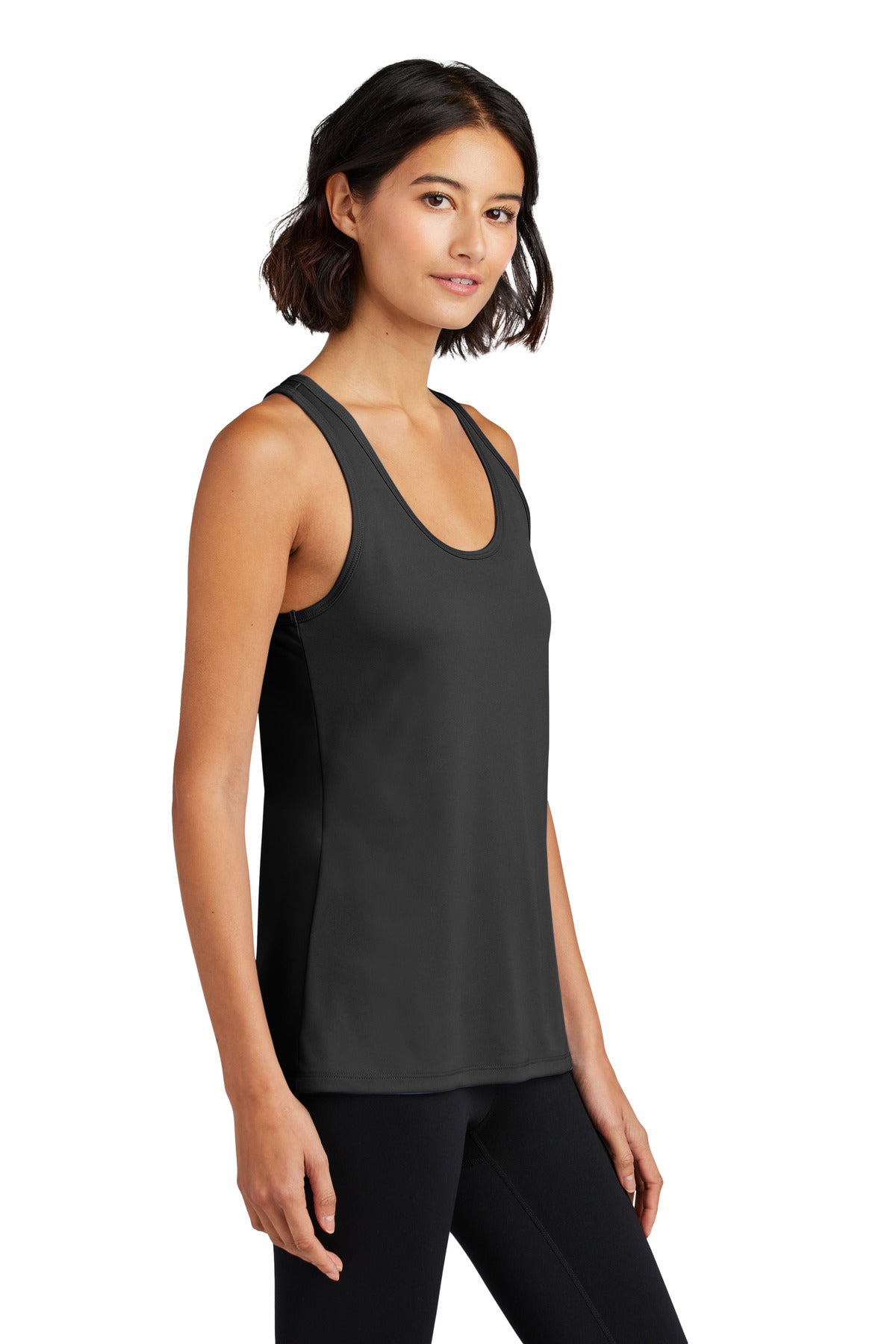 Port & Co Women's Performance Tank LPC380TT - Jet Black - side
