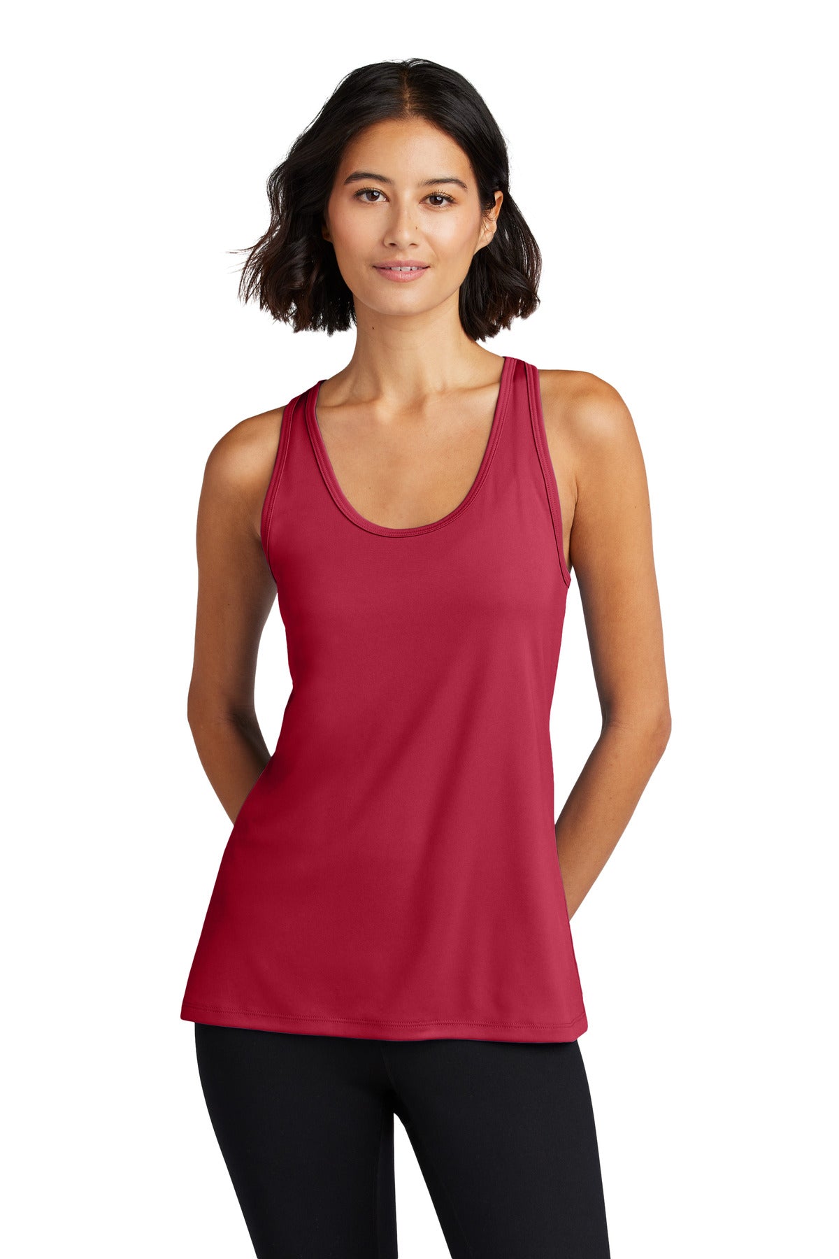 Port & Co Women's Performance Tank LPC380TT - Red - front