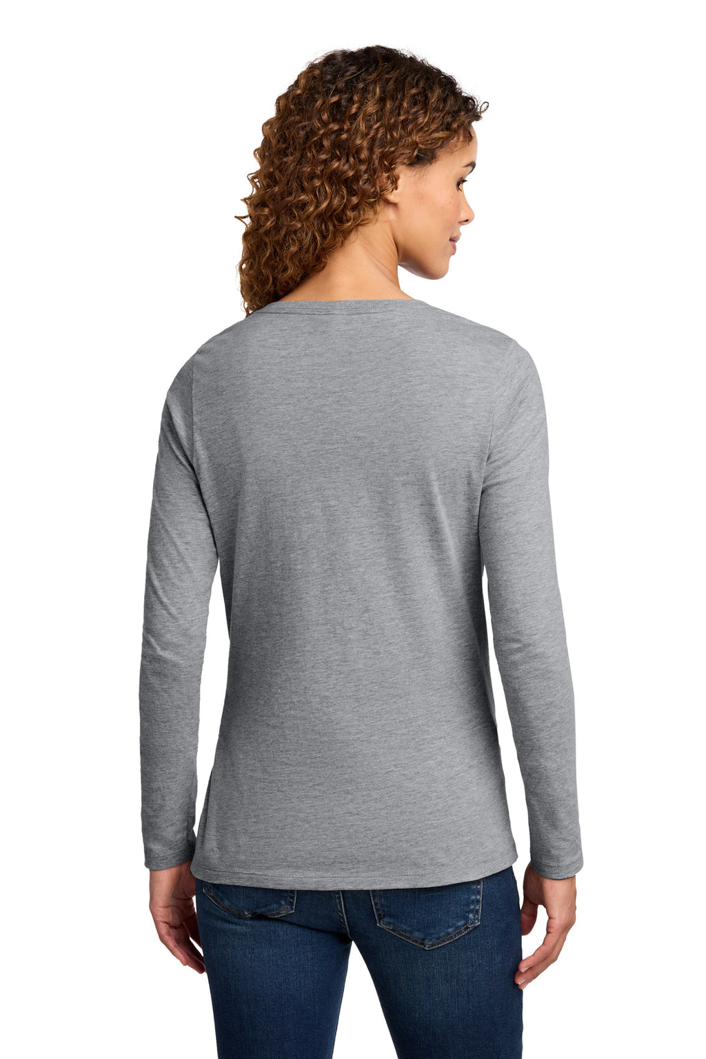 Port & Co Women's Long Sleeve Fan Favorite V-Neck Tee. LPC450VLS - Athletic Heather - back