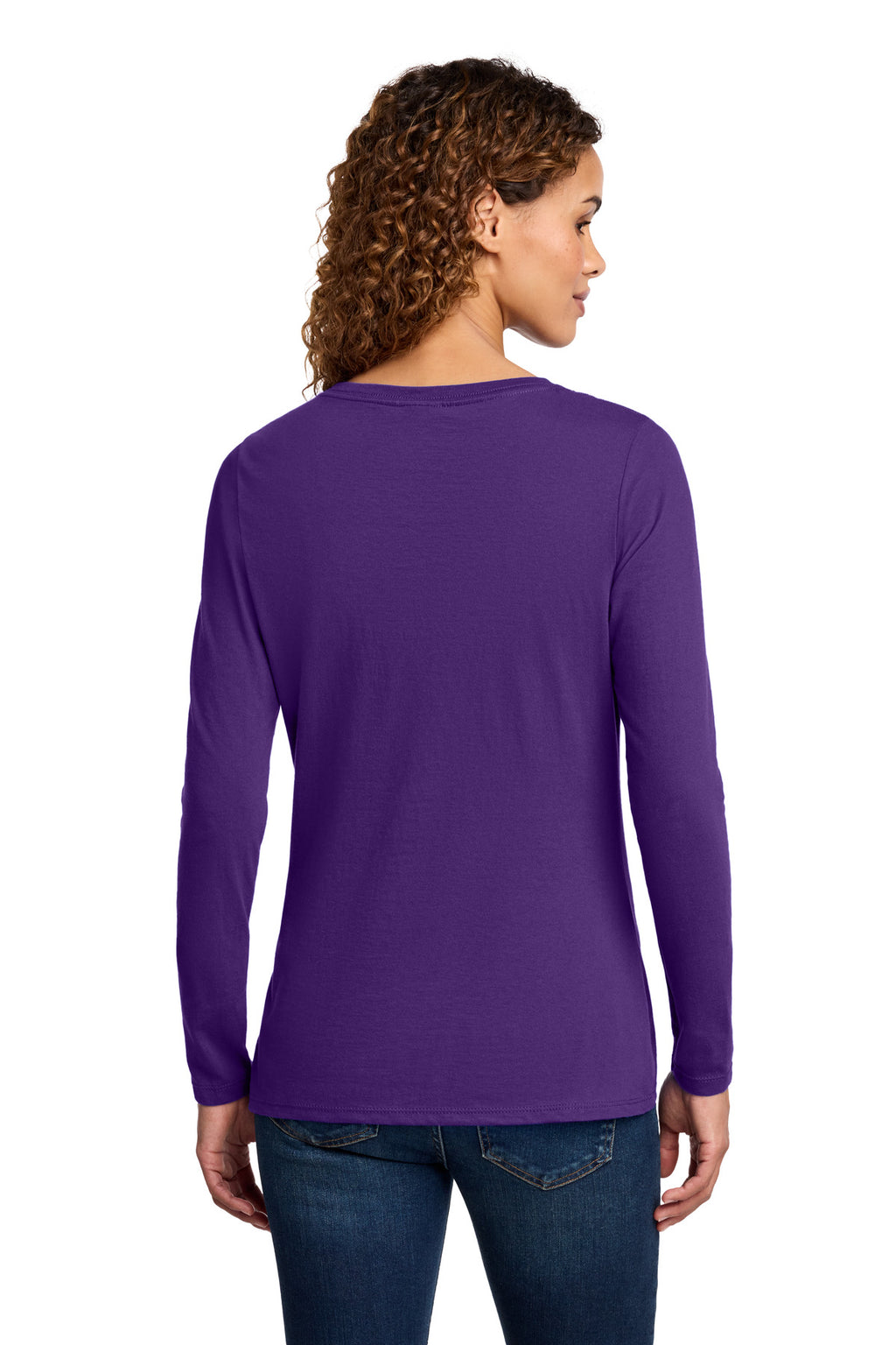 Port & Co Women's Long Sleeve Fan Favorite V-Neck Tee. LPC450VLS - Team Purple - back