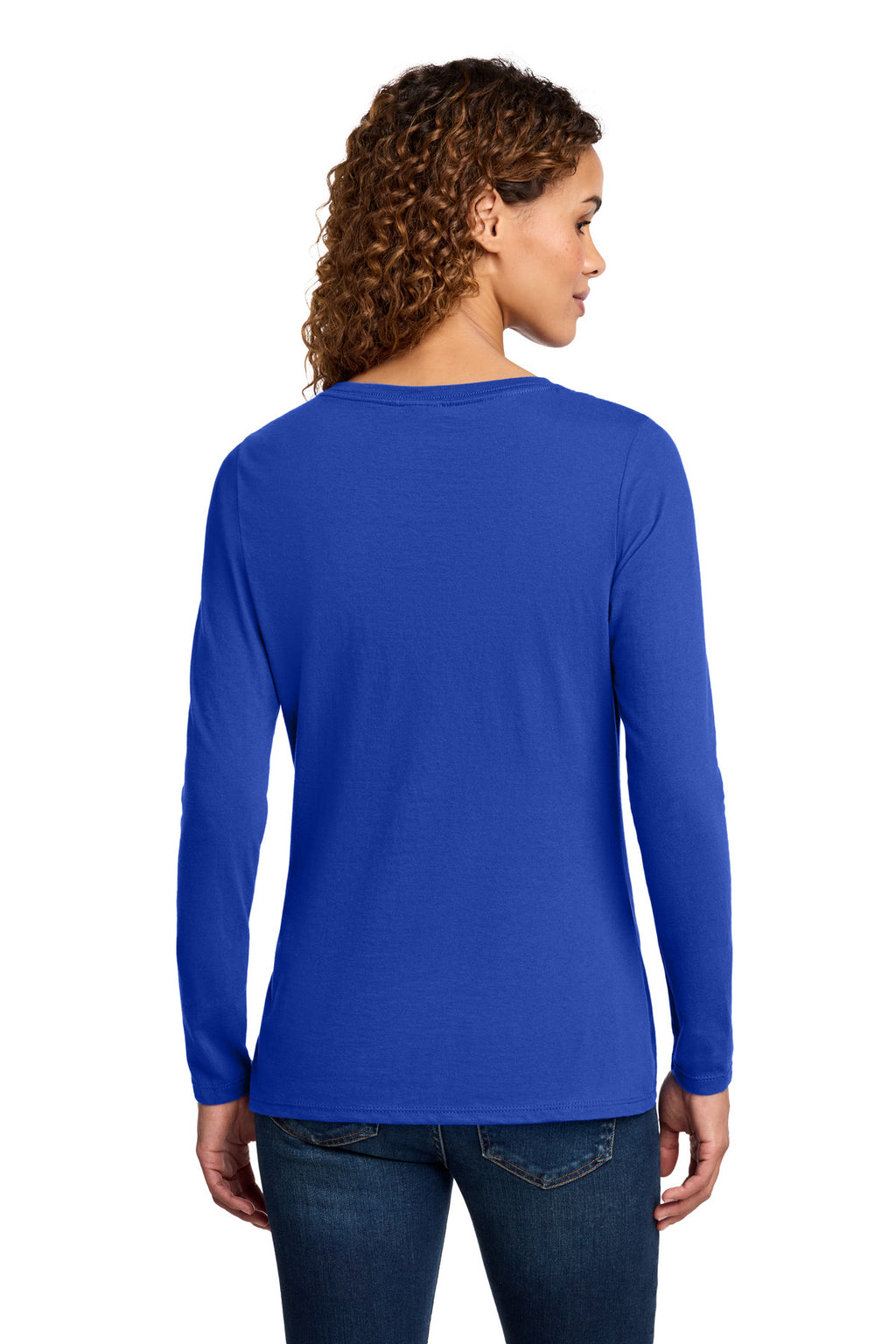 Port & Co Women's Long Sleeve Fan Favorite V-Neck Tee. LPC450VLS - True Royal - back