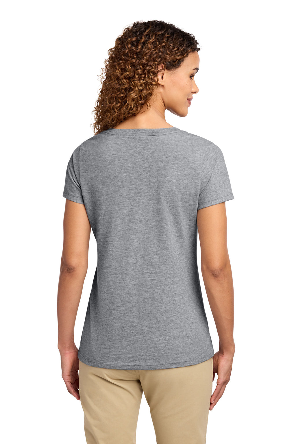 Port & Co Women's Fan Favorite V-Neck Tee. LPC450V - Athletic Heather - back