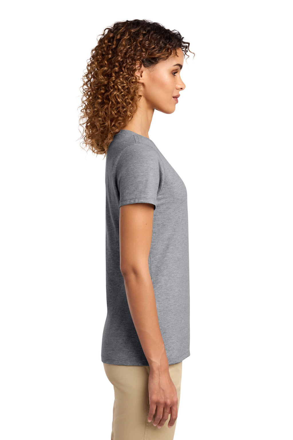Port & Co Women's Fan Favorite V-Neck Tee. LPC450V - Athletic Heather - side