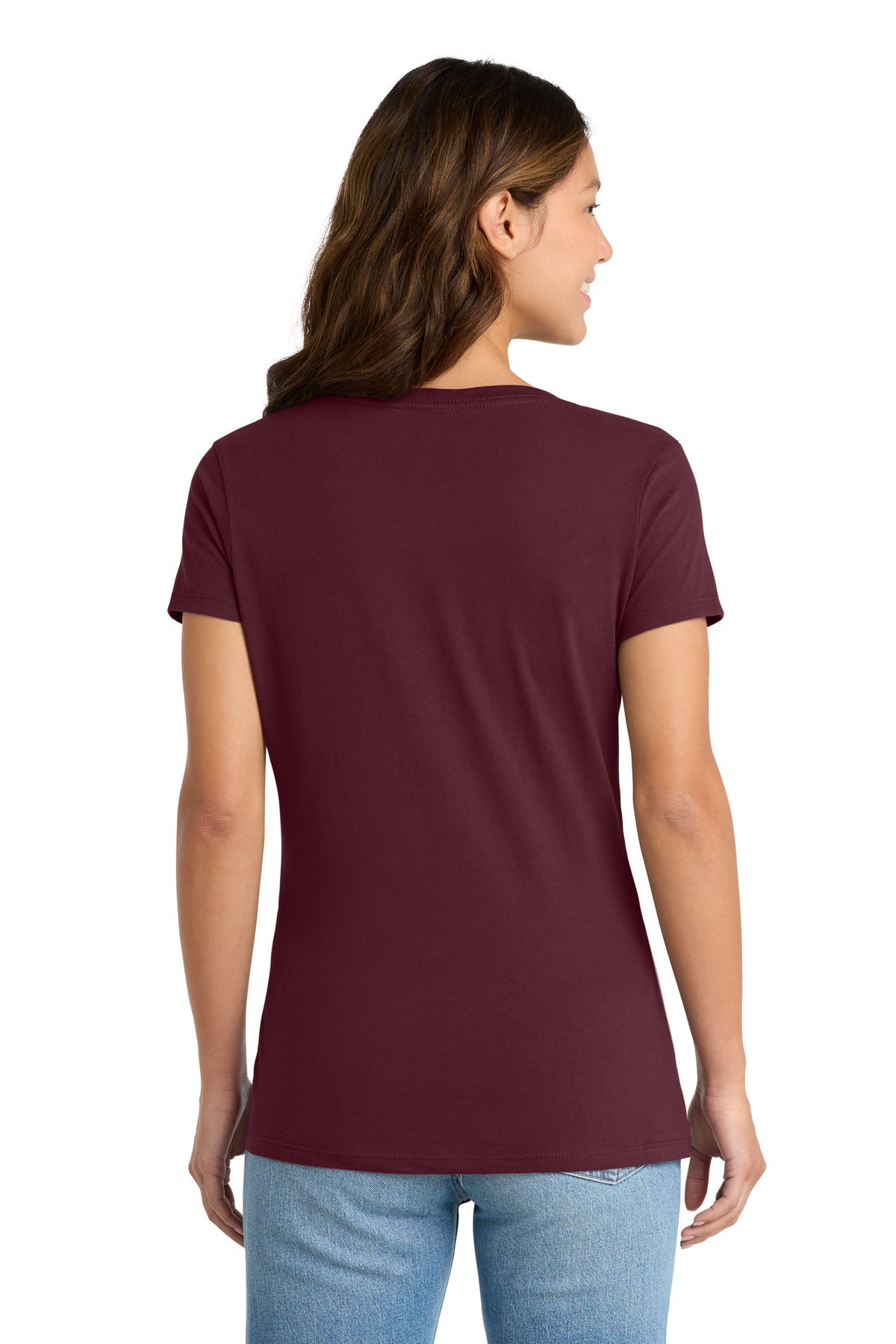 Port & Co Women's Fan Favorite V-Neck Tee. LPC450V - Athletic Maroon - back