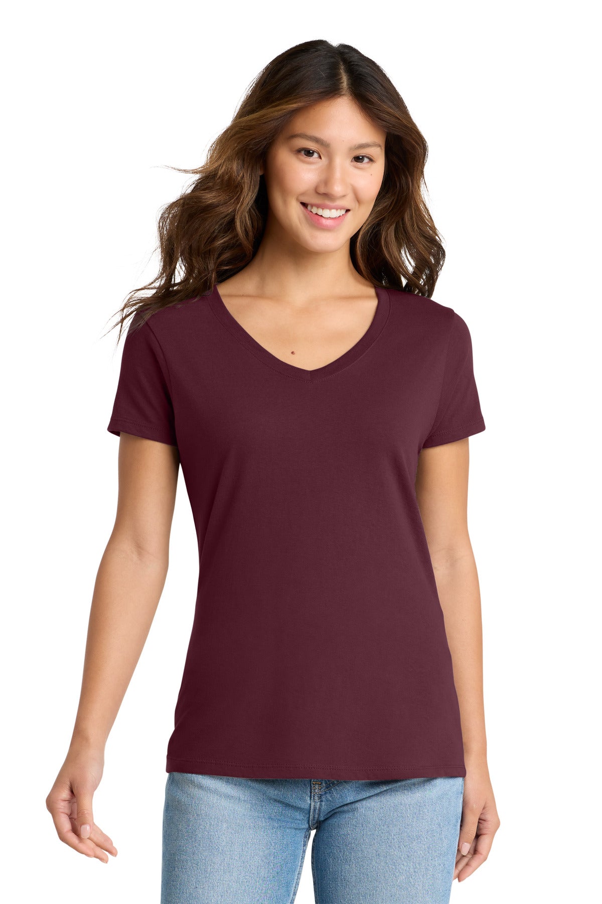 Port & Co Women's Fan Favorite V-Neck Tee. LPC450V - Athletic Maroon - front