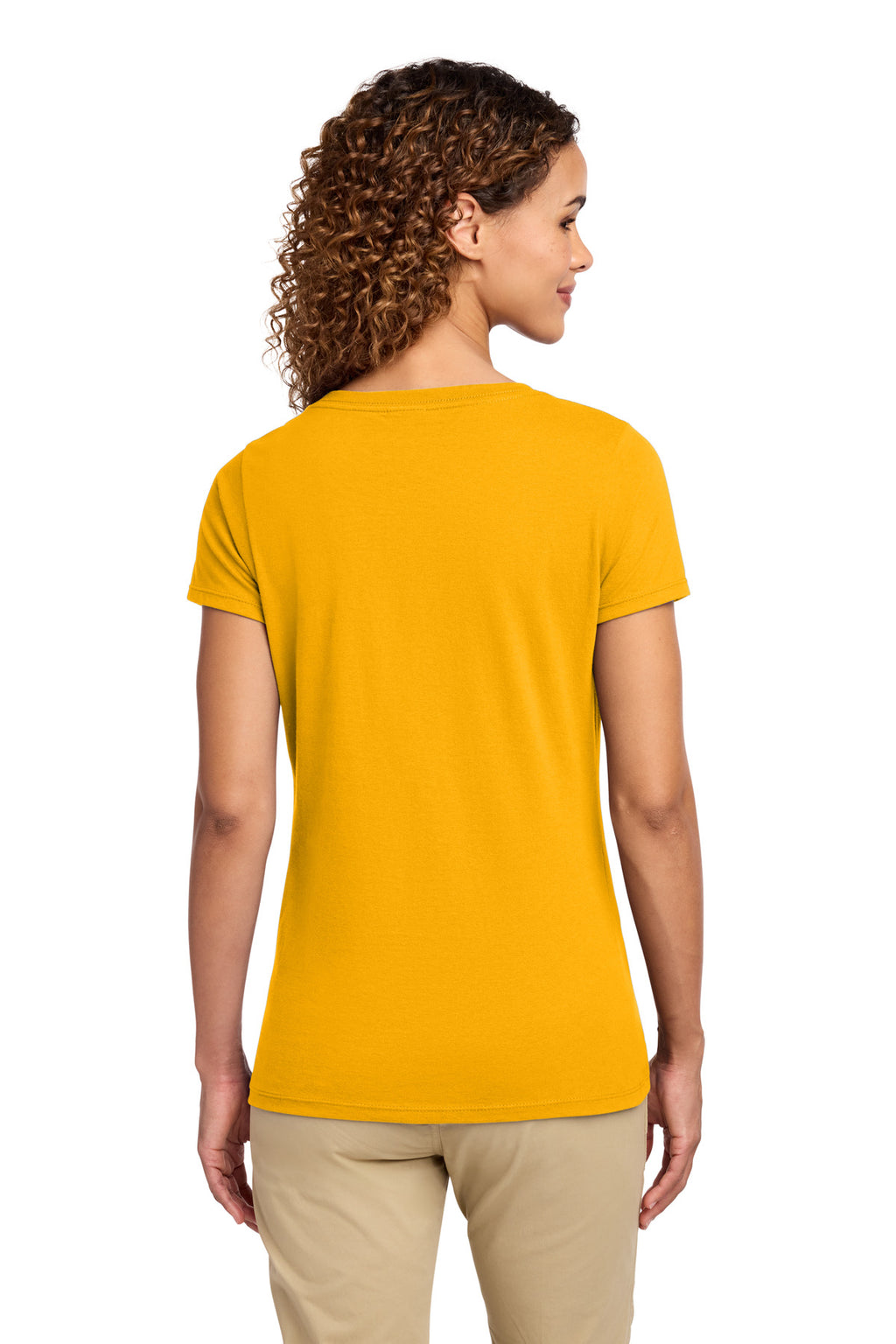 Port & Co Women's Fan Favorite V-Neck Tee. LPC450V - Bright Gold - back