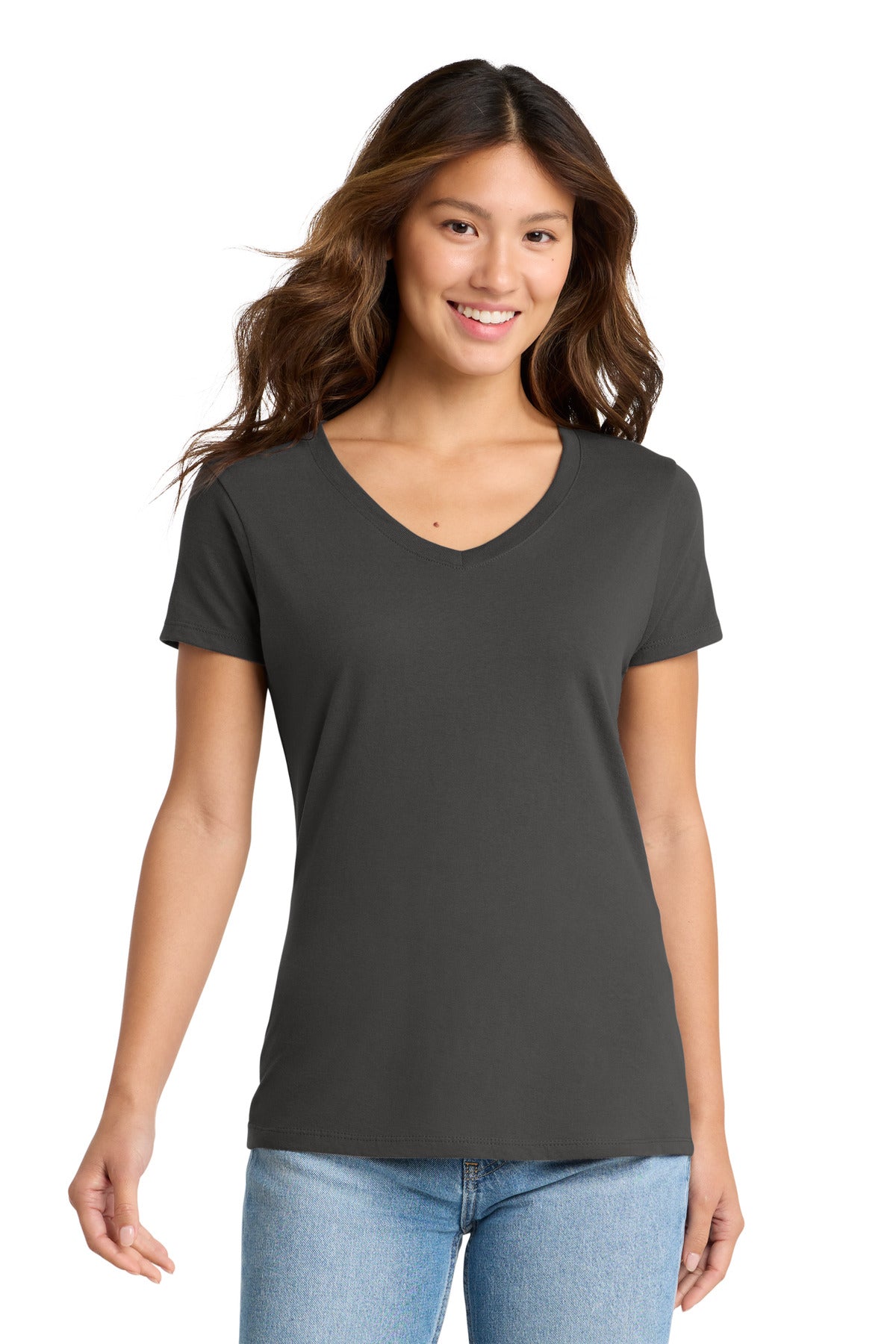 Port & Co Women's Fan Favorite V-Neck Tee. LPC450V - Charcoal - front