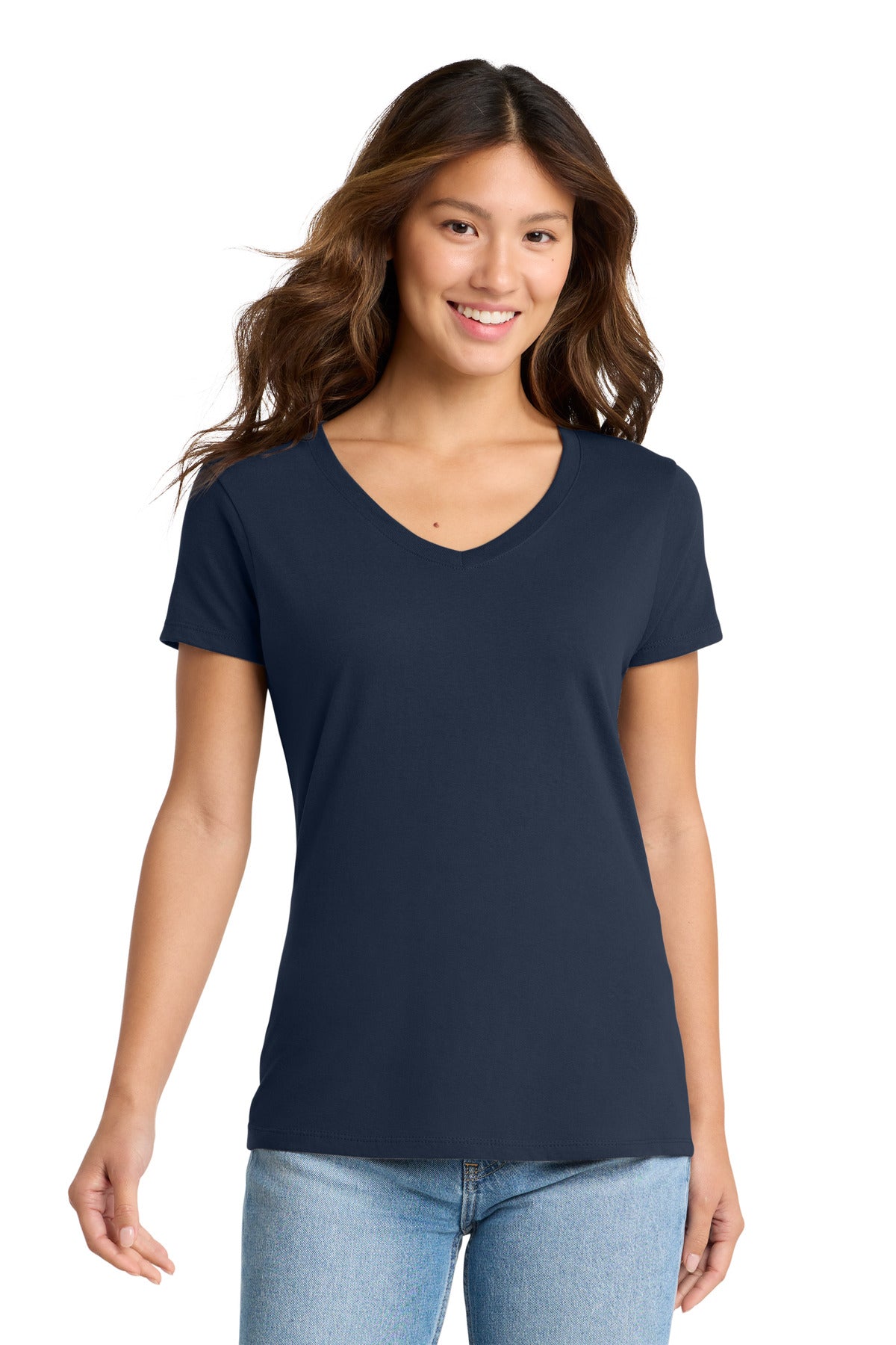 Port & Co Women's Fan Favorite V-Neck Tee. LPC450V - Deep Navy - front