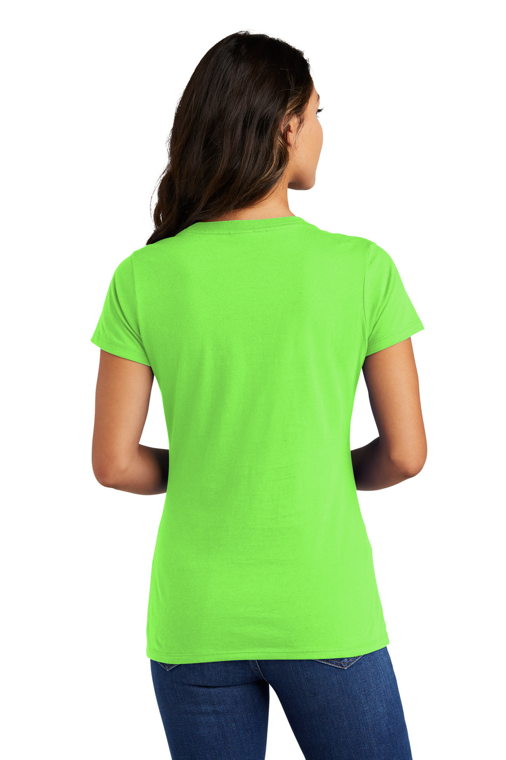 Port & Co Women's Fan Favorite V-Neck Tee. LPC450V - Flash Green - back
