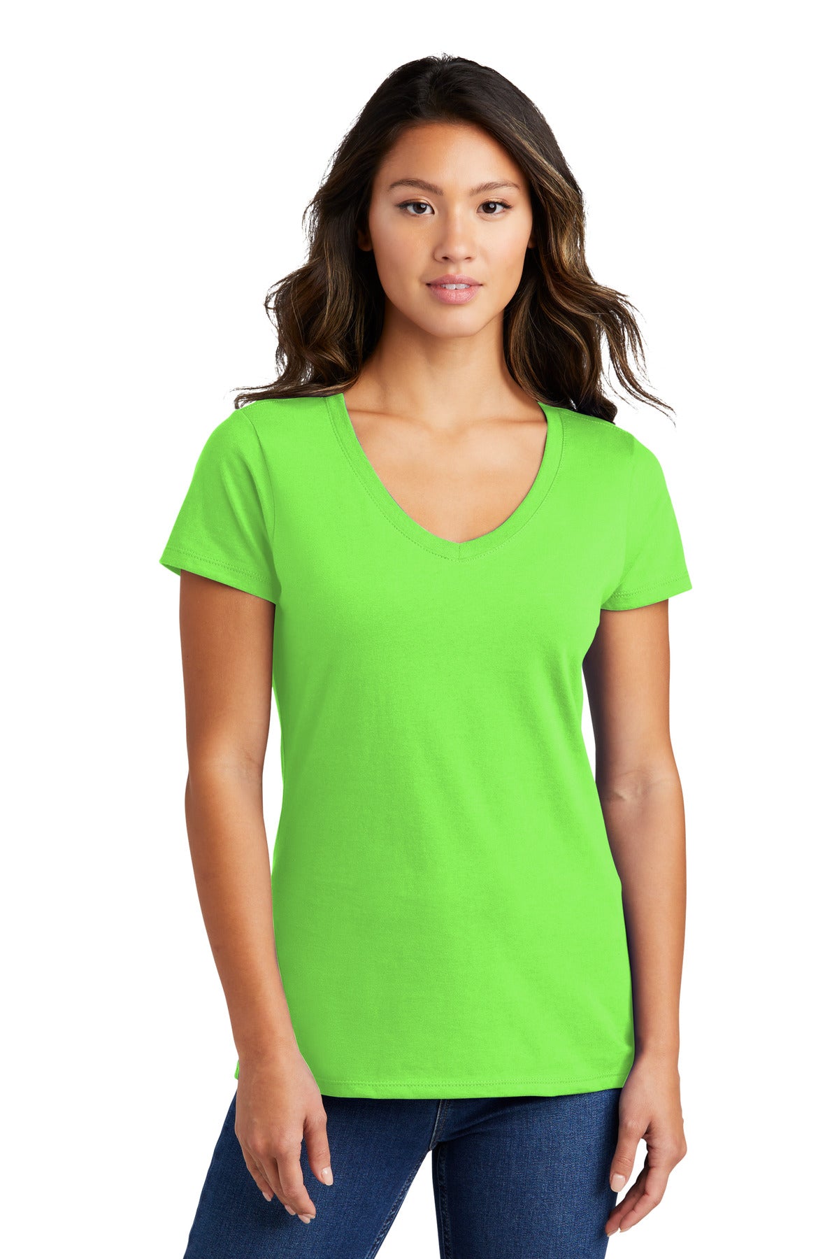 Port & Co Women's Fan Favorite V-Neck Tee. LPC450V - Flash Green - front