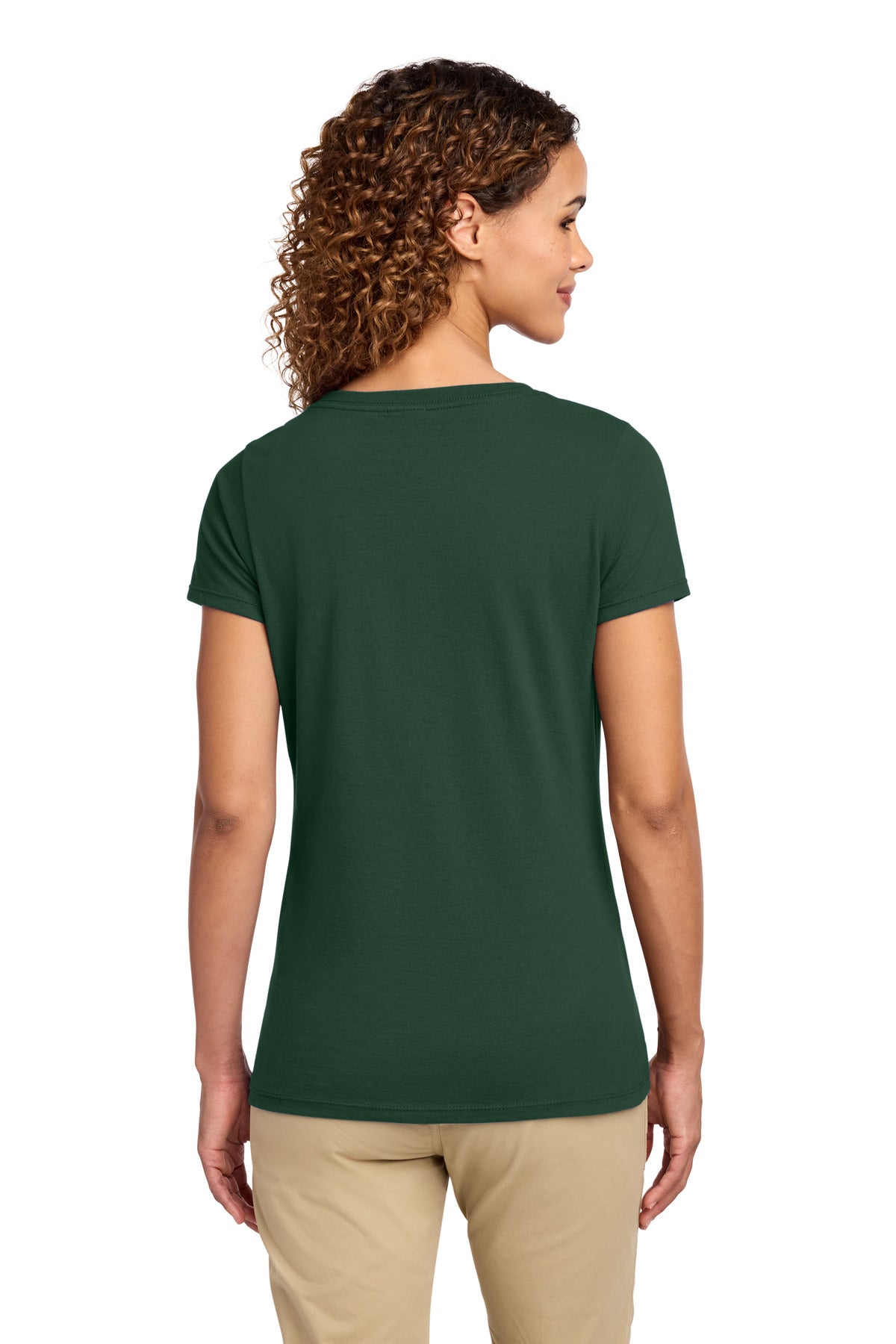 Port & Co Women's Fan Favorite V-Neck Tee. LPC450V - Forest Green - back