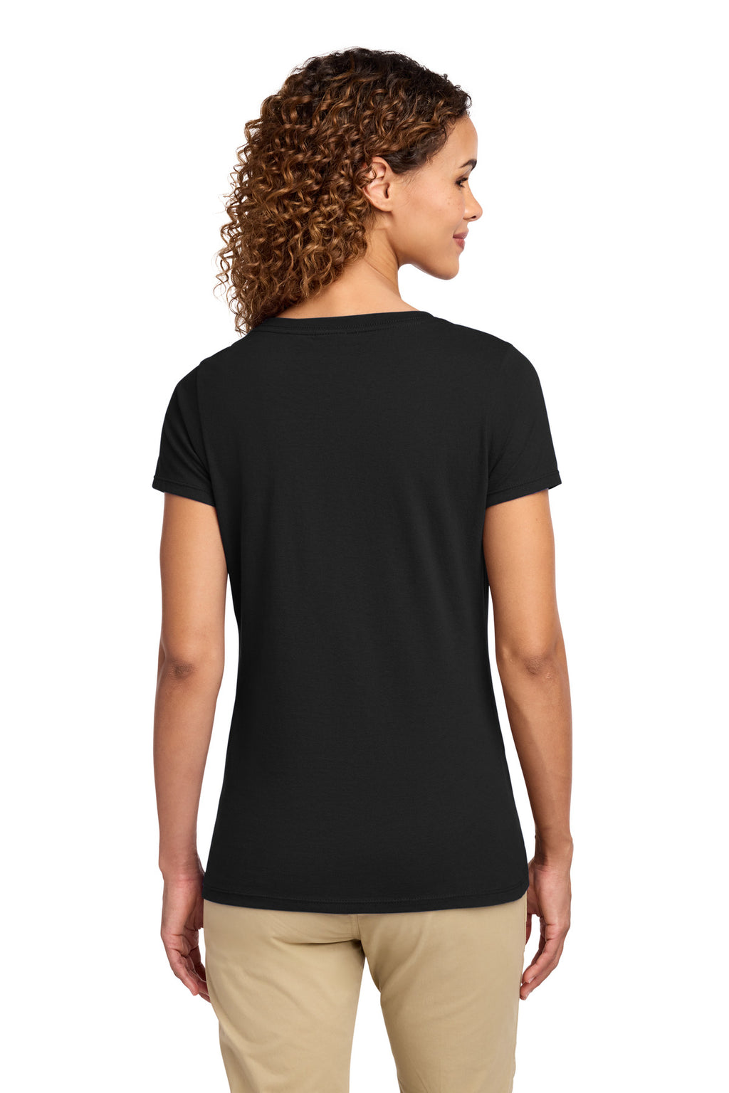 Port & Co Women's Fan Favorite V-Neck Tee. LPC450V - Jet Black - back