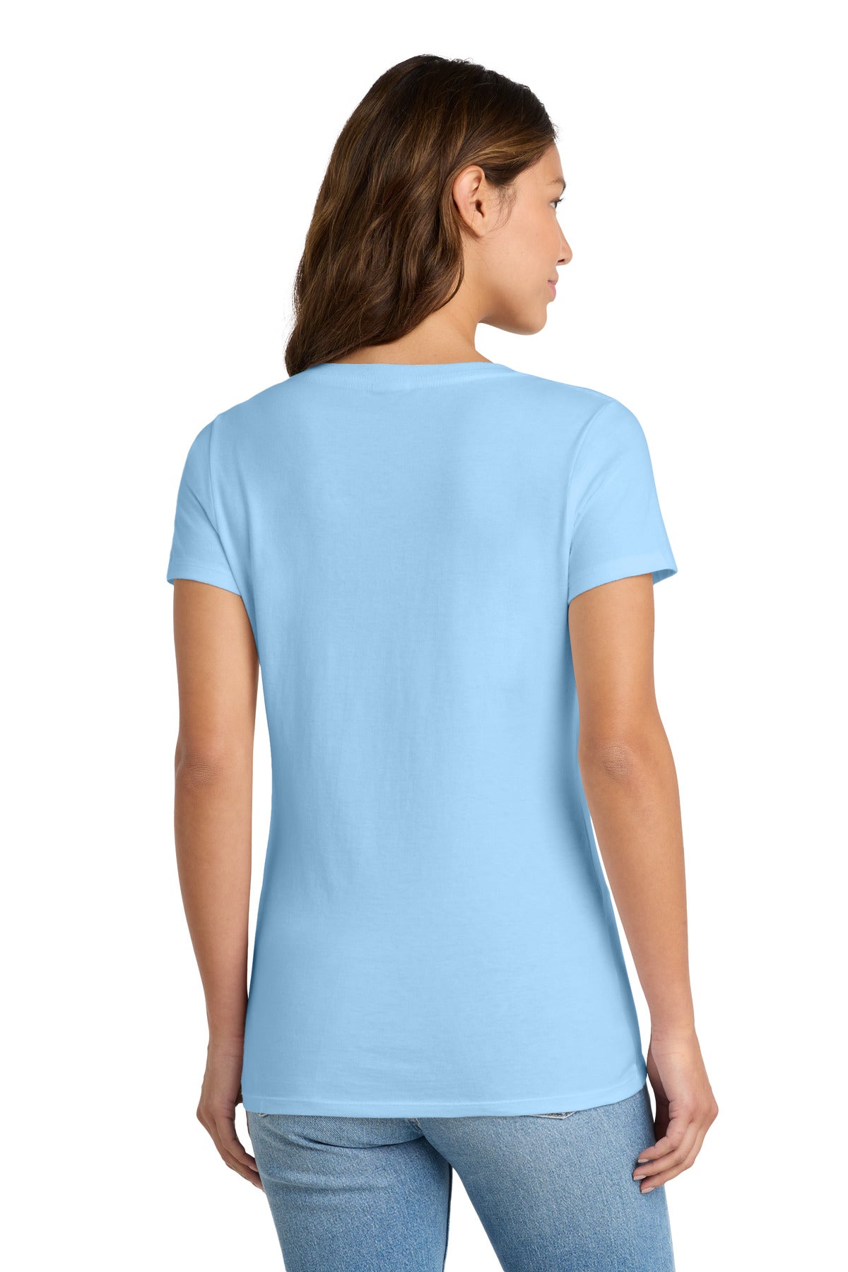 Port & Co Women's Fan Favorite V-Neck Tee. LPC450V - Light Blue - back