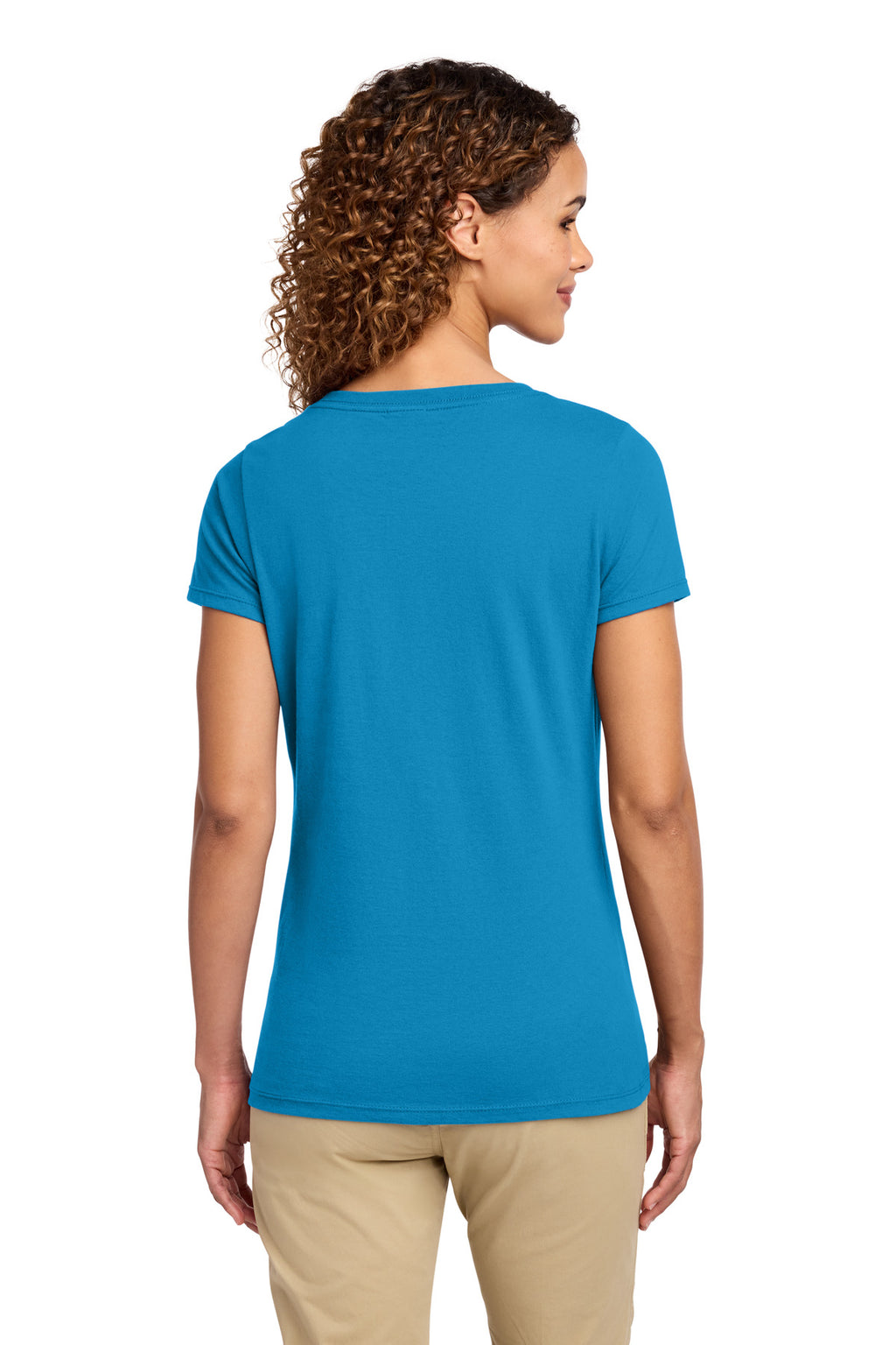 Port & Co Women's Fan Favorite V-Neck Tee. LPC450V - Sapphire - back