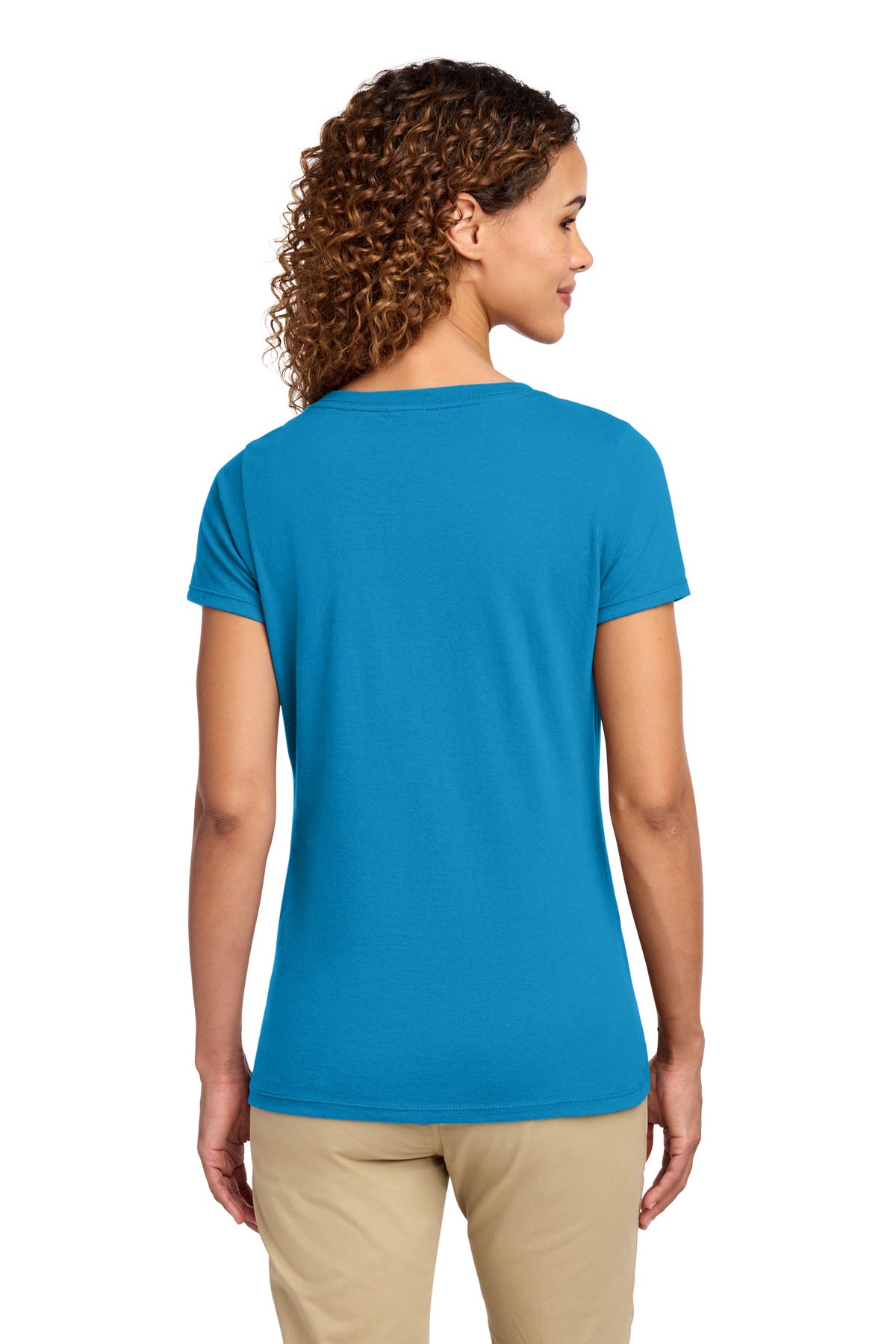 Port & Co Women's Fan Favorite V-Neck Tee. LPC450V - Sapphire - back