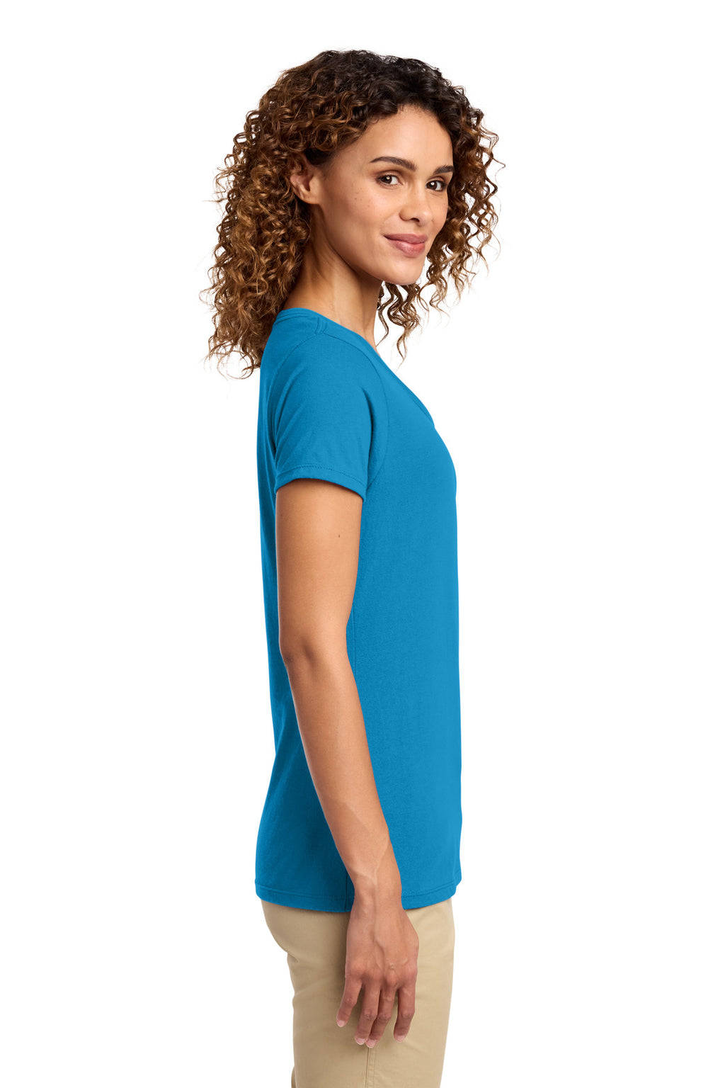 Port & Co Women's Fan Favorite V-Neck Tee. LPC450V - Sapphire - side