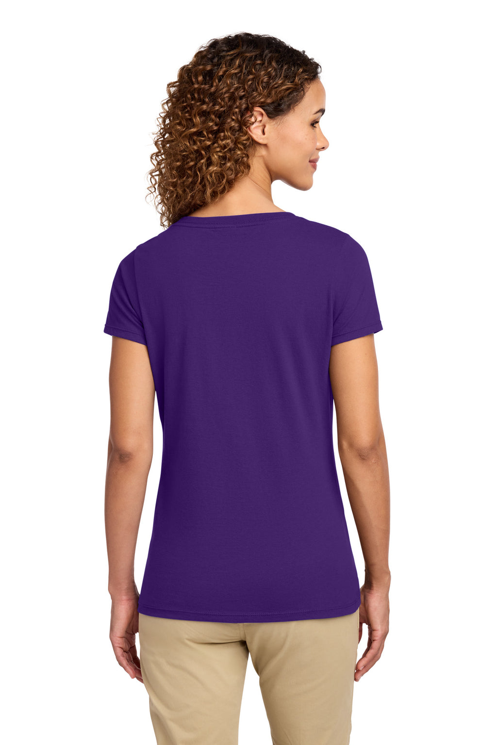 Port & Co Women's Fan Favorite V-Neck Tee. LPC450V - Team Purple - back