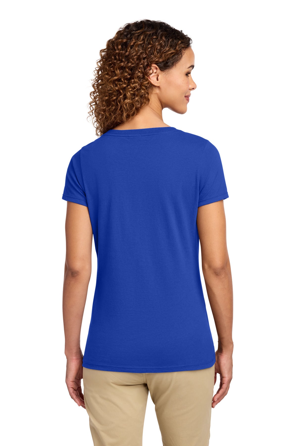 Port & Co Women's Fan Favorite V-Neck Tee. LPC450V - True Royal - back