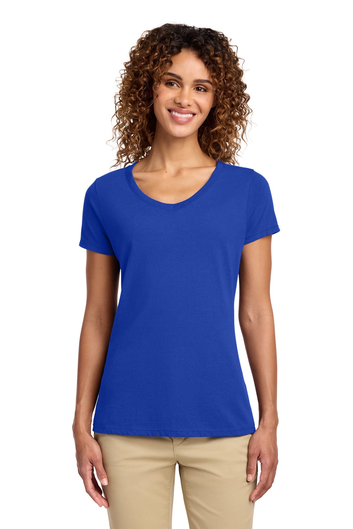 Port & Co Women's Fan Favorite V-Neck Tee. LPC450V - True Royal - front