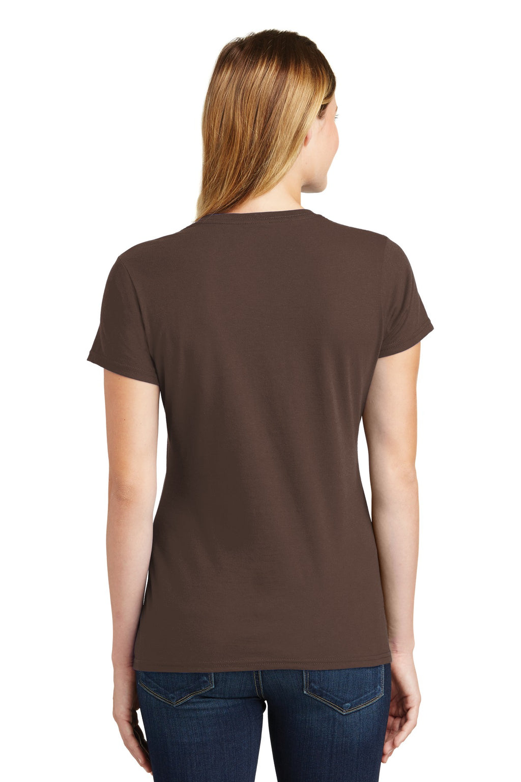 Port & Co Women's Fan Favorite Tee. LPC450 - Dark Chocolate Brown - back