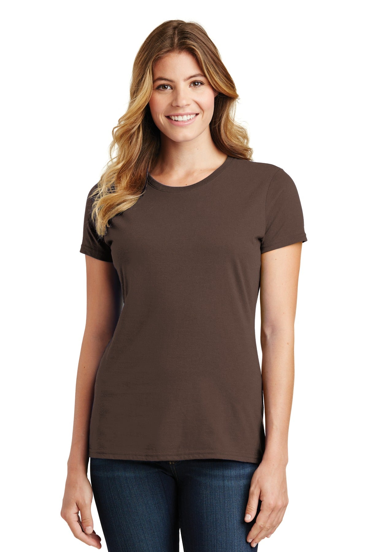 Port & Co Women's Fan Favorite Tee. LPC450 - Dark Chocolate Brown - front