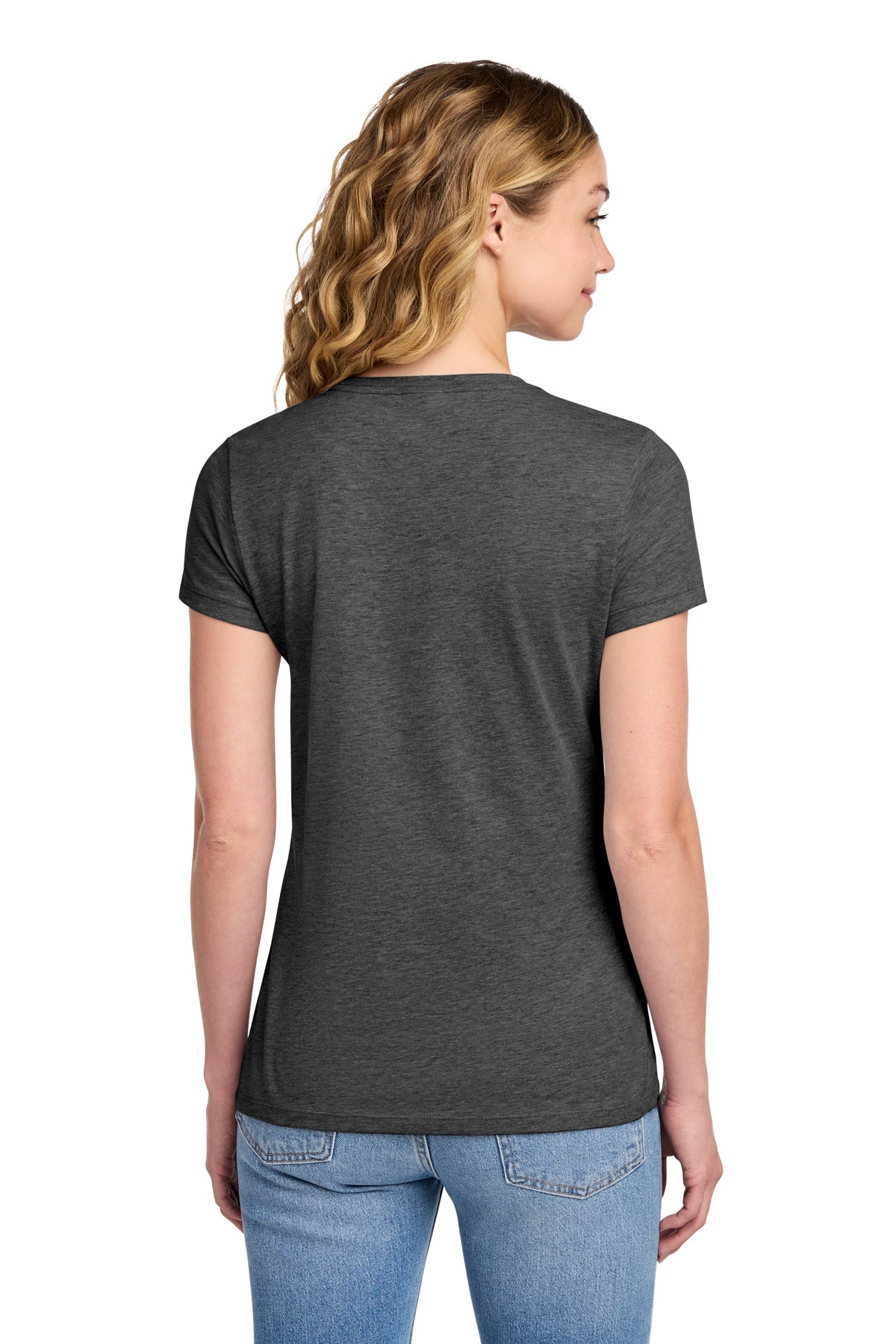 Port & Co Women's Fan Favorite Tee. LPC450 - Dark Heather Grey - back