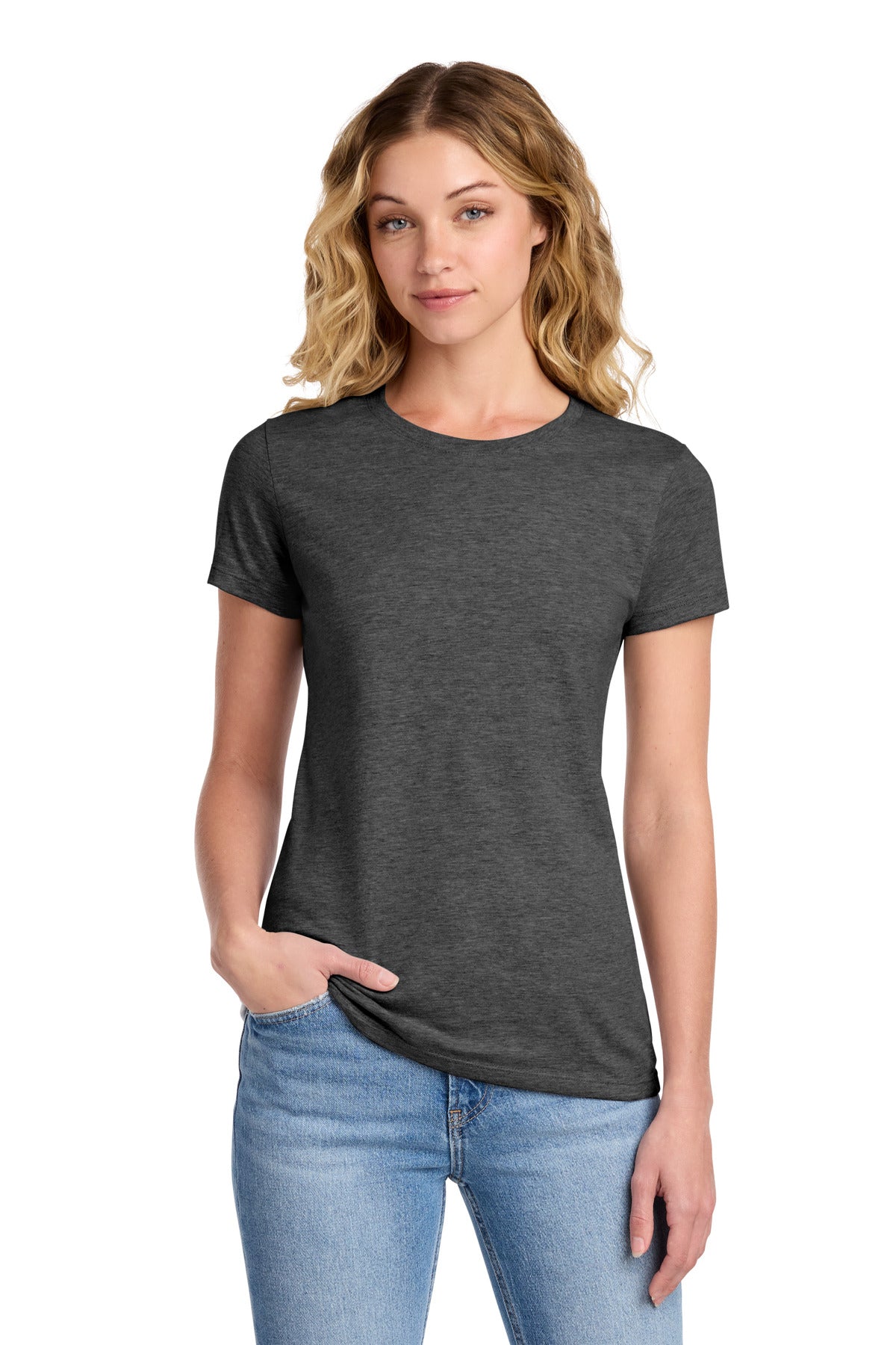 Port & Co Women's Fan Favorite Tee. LPC450 - Dark Heather Grey - front