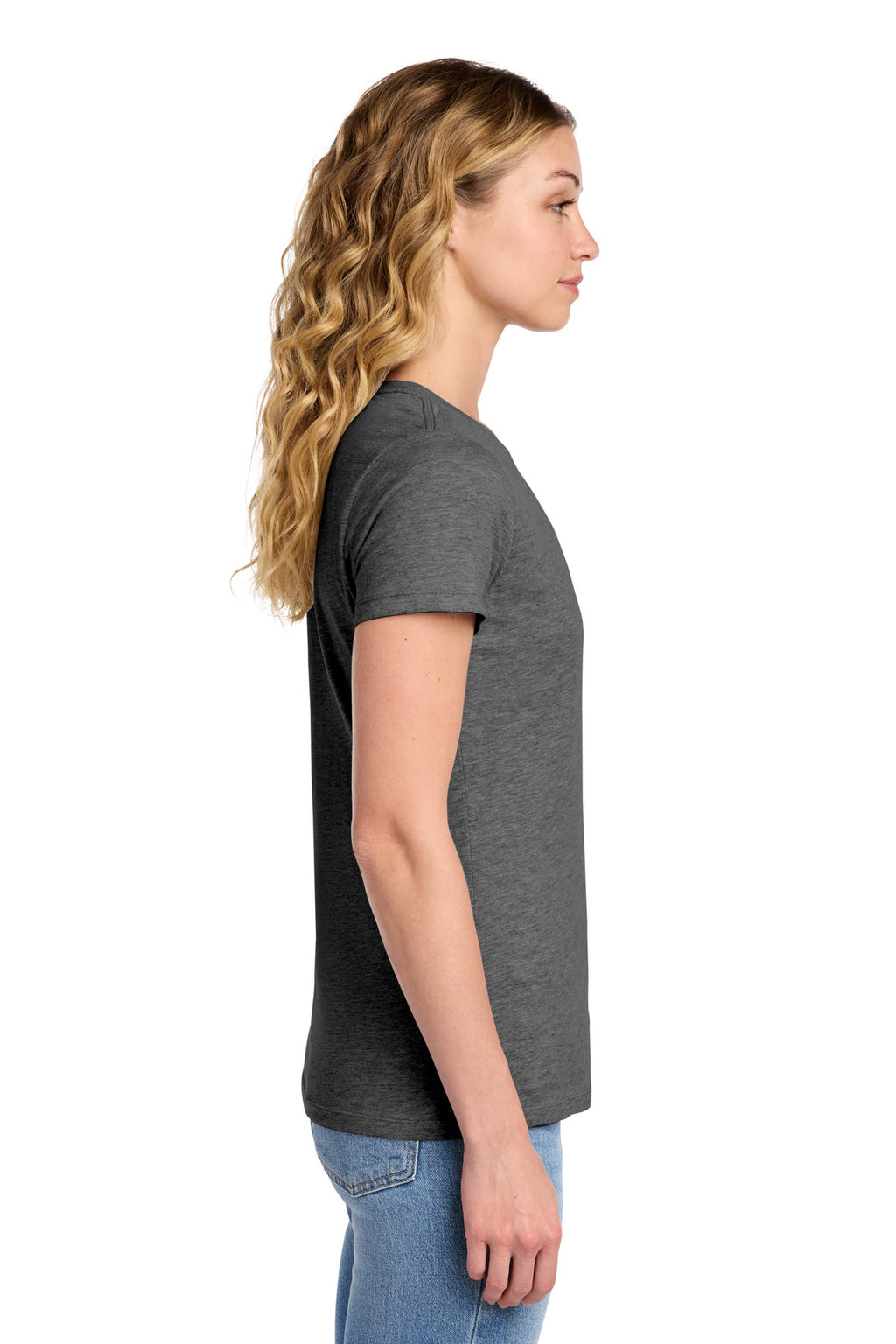 Port & Co Women's Fan Favorite Tee. LPC450 - Dark Heather Grey - side