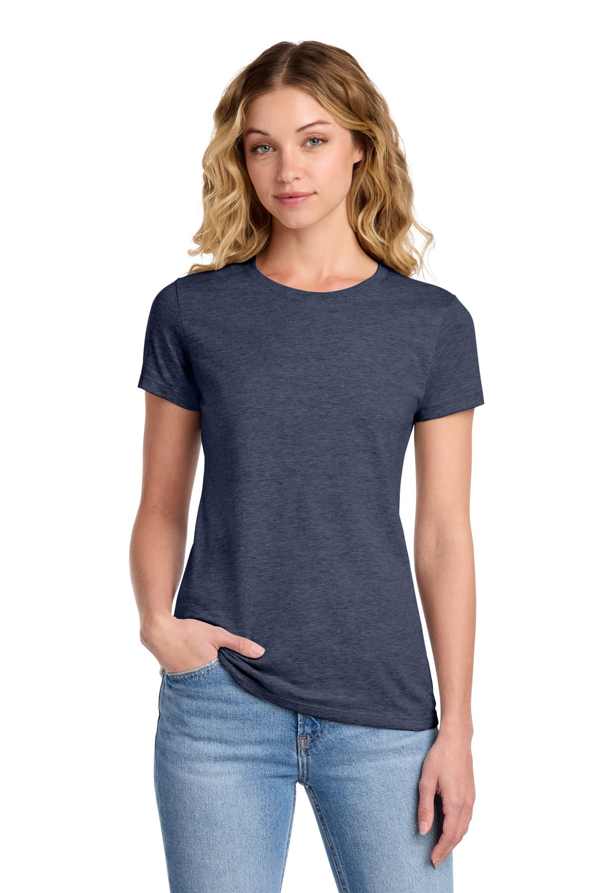 Port & Co Women's Fan Favorite Tee. LPC450 - Heather Navy - front