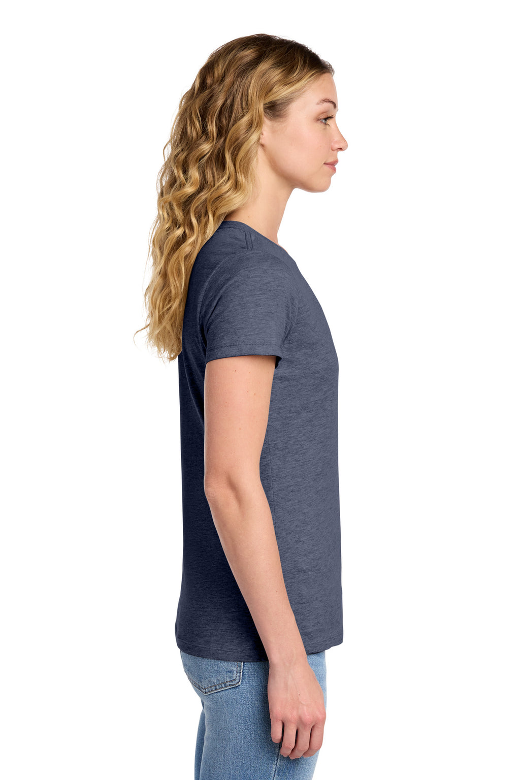 Port & Co Women's Fan Favorite Tee. LPC450 - Heather Navy - side