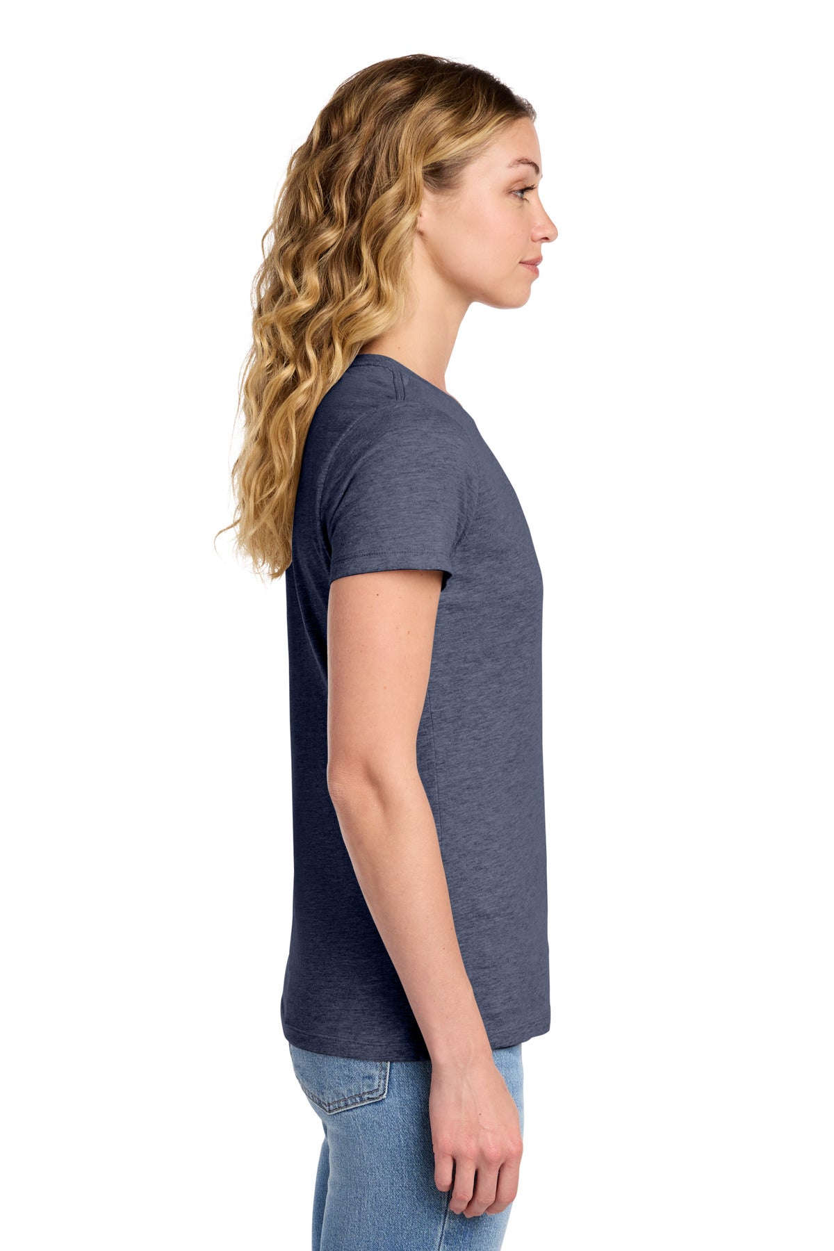 Port & Co Women's Fan Favorite Tee. LPC450 - Heather Navy - side
