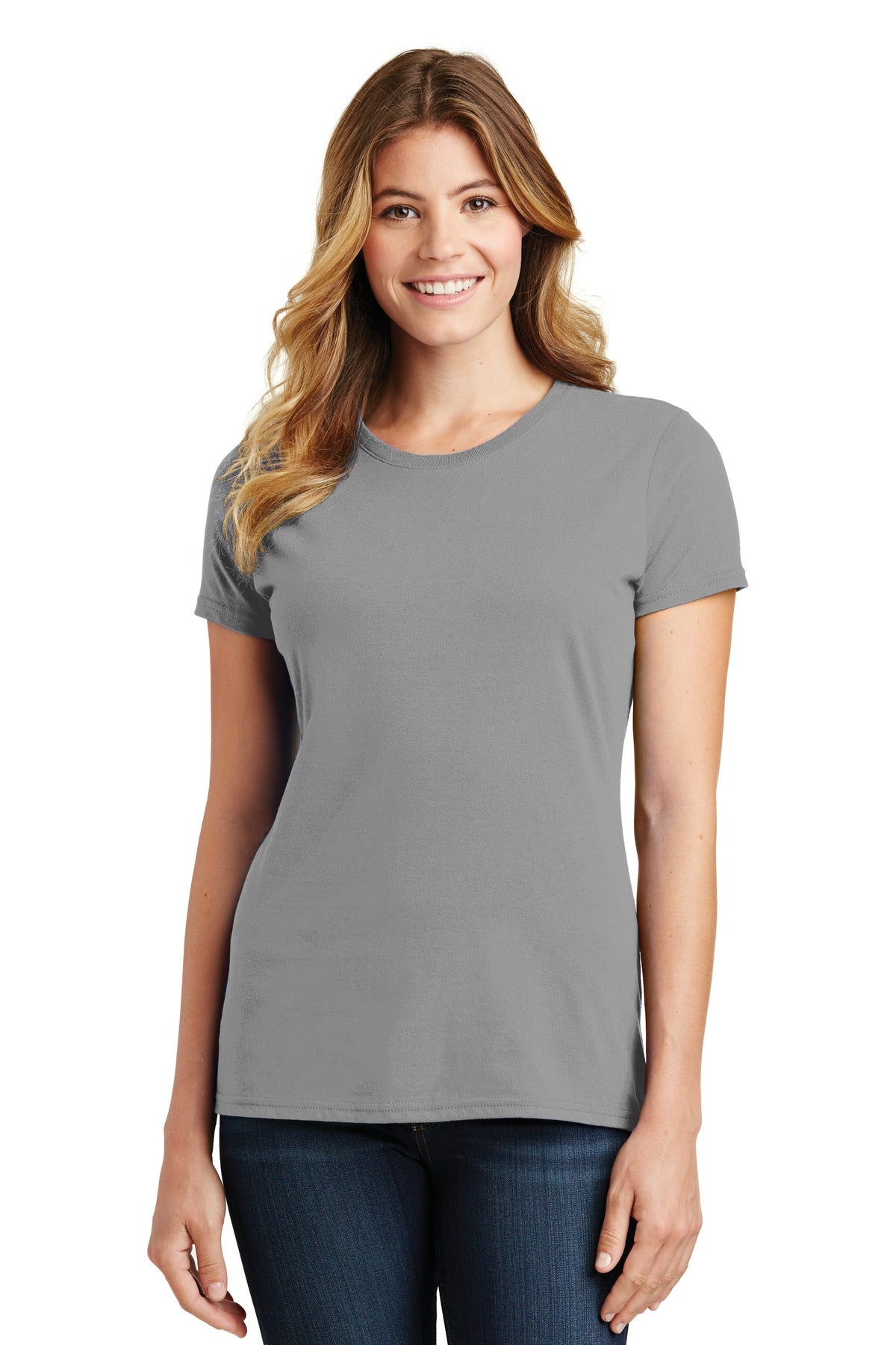 Port & Co Women's Fan Favorite Tee. LPC450 - Medium Grey - front