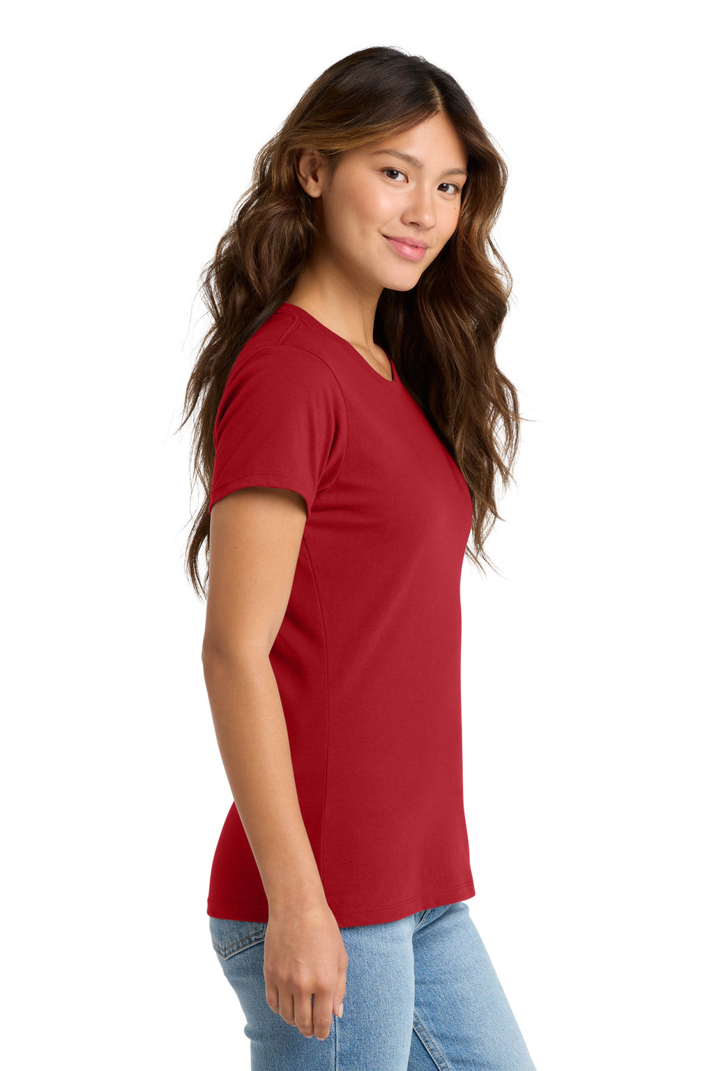 Port & Co Women's Fan Favorite Tee. LPC450 - Team Cardinal - side