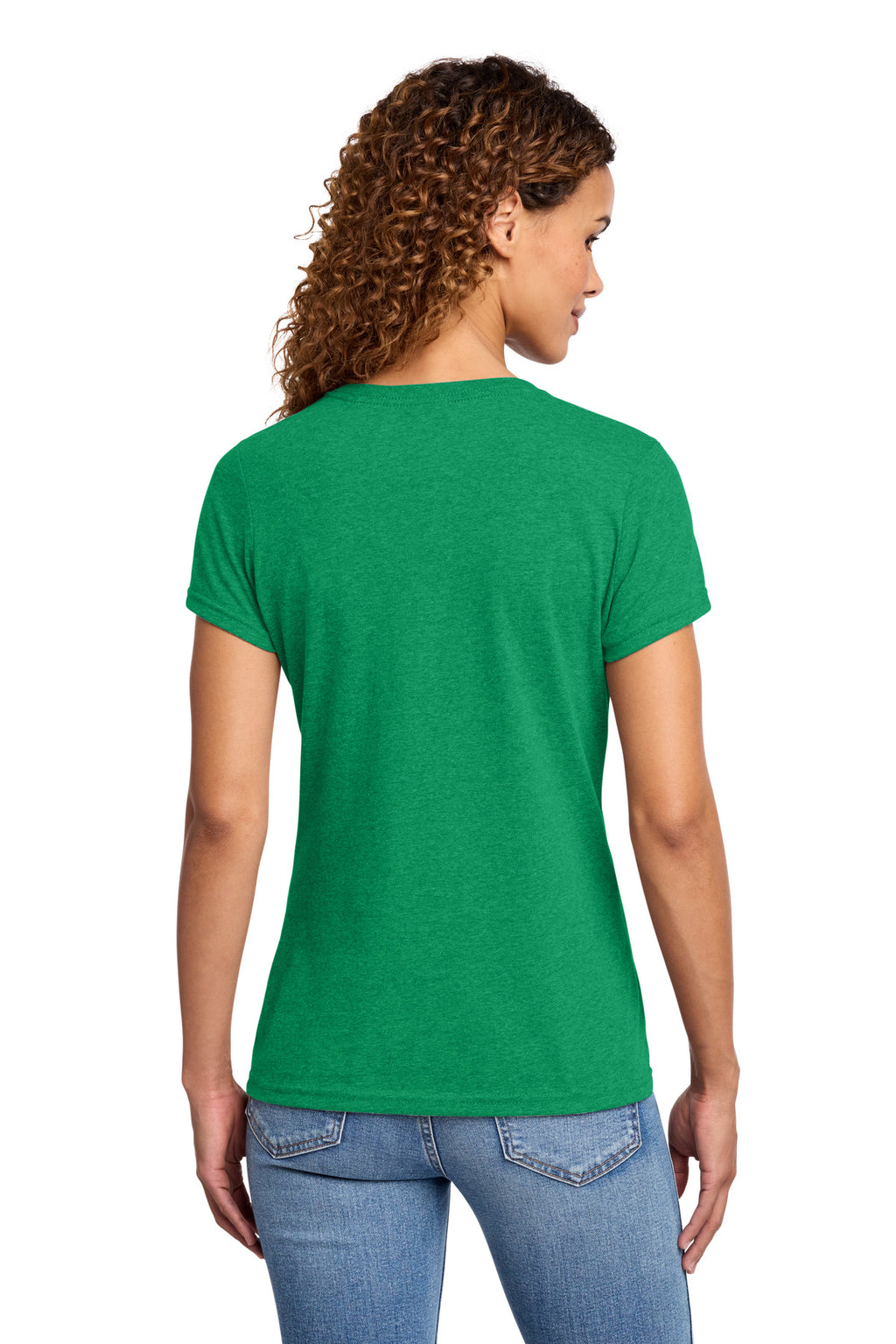 Port & Co Women's Fan Favorite Blend V-Neck Tee. LPC455V - Athletic Kelly Green Heather - back
